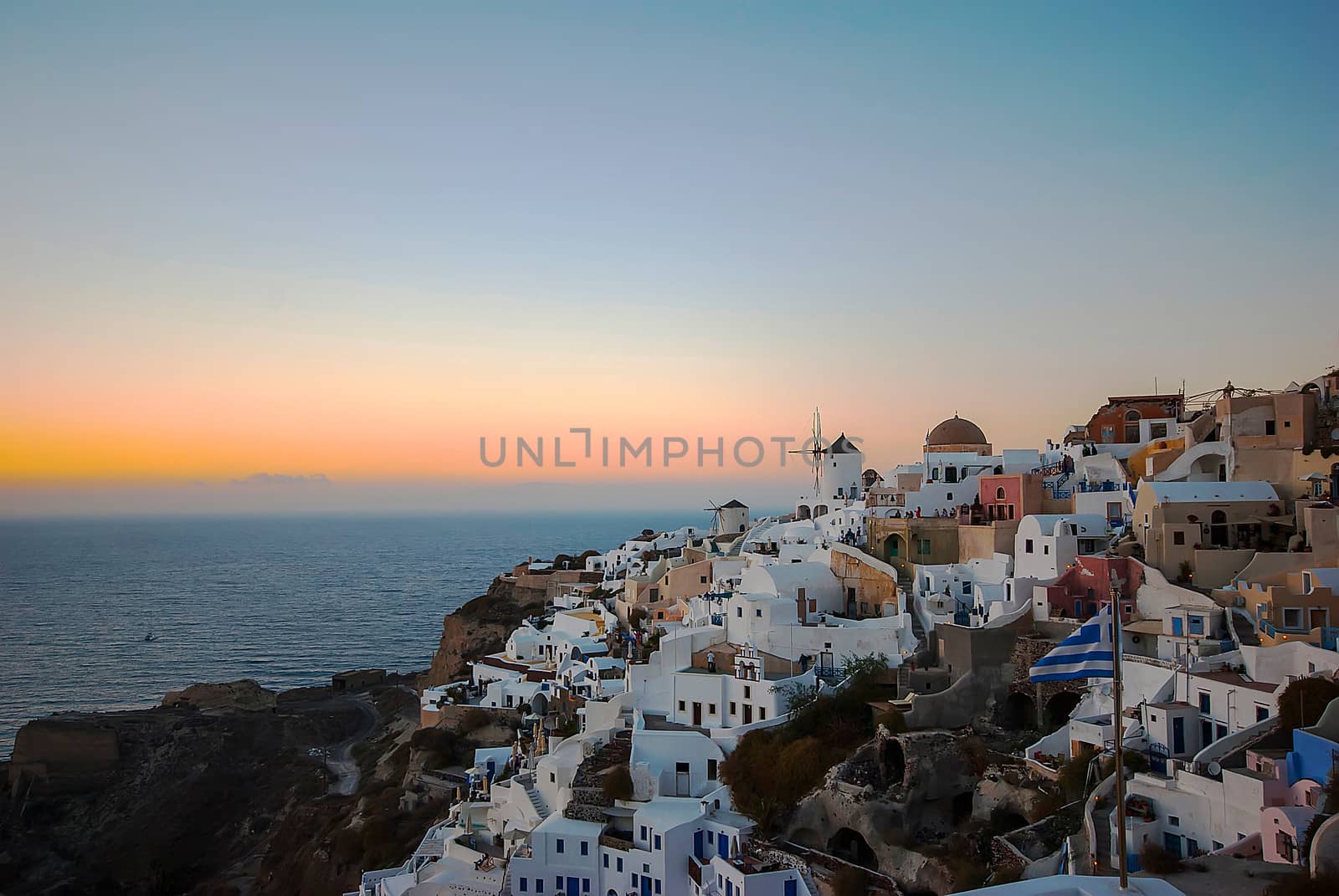 Oia Santorini Greece famous with romantic and beautiful sunsets