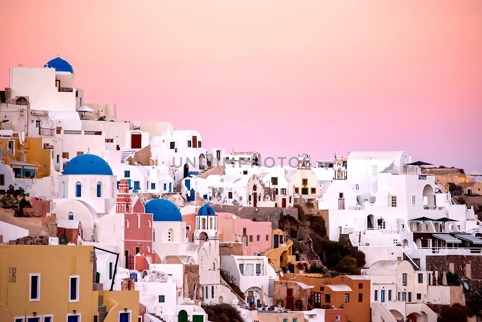 Oia Santorini Greece famous with romantic and beautiful sunsets