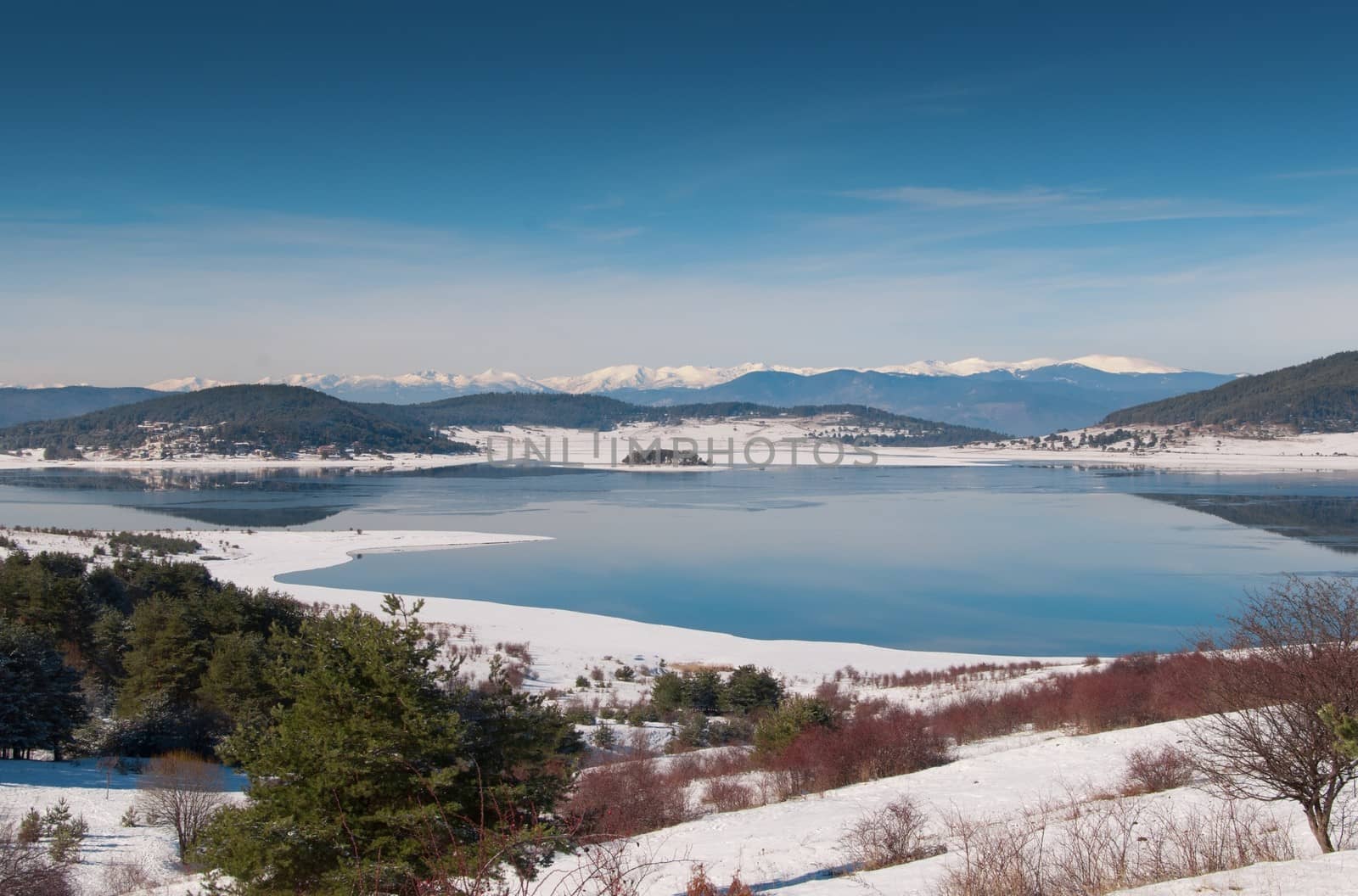 winter, mountain lake