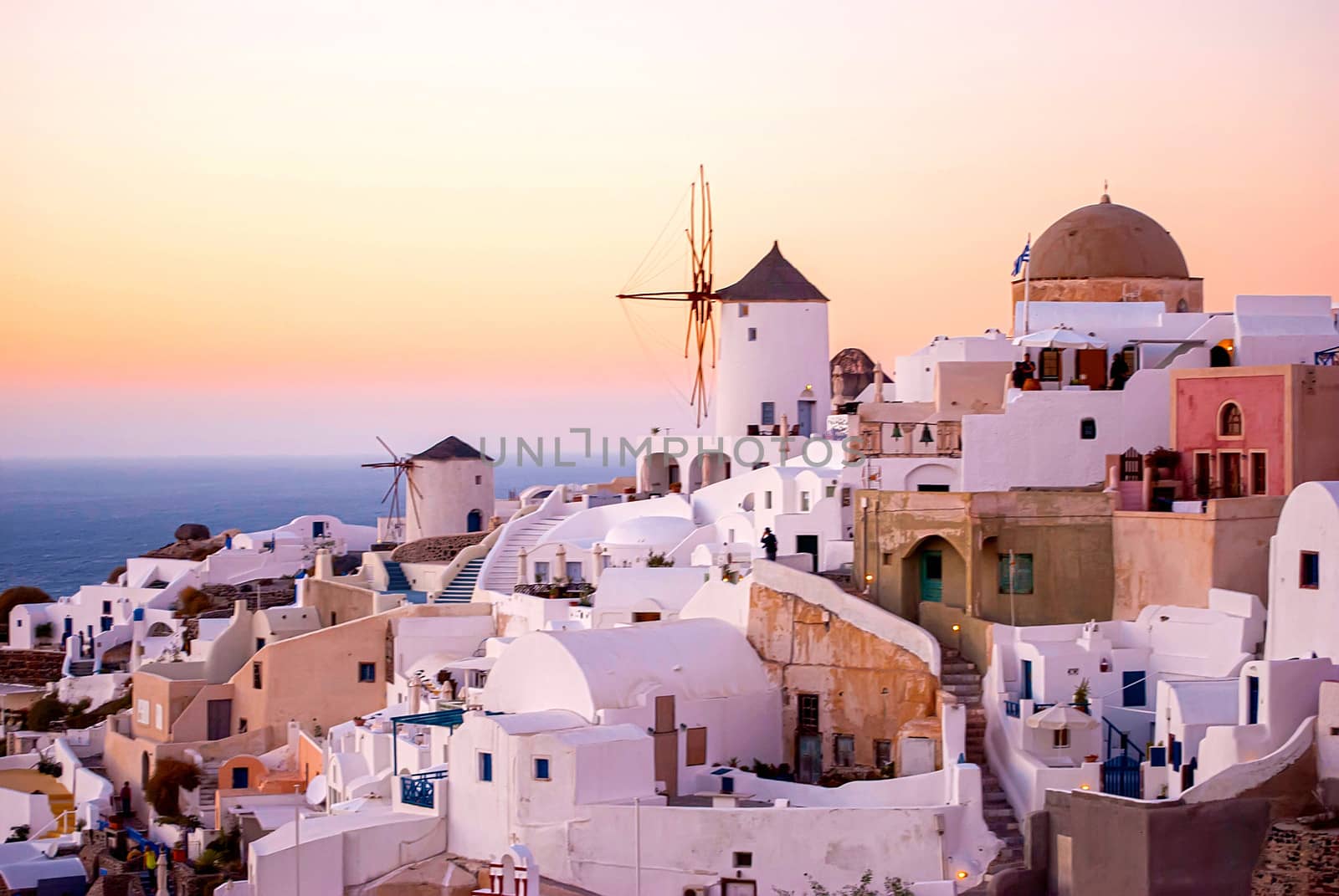 Oia Santorini Greece famous with romantic and beautiful sunsets