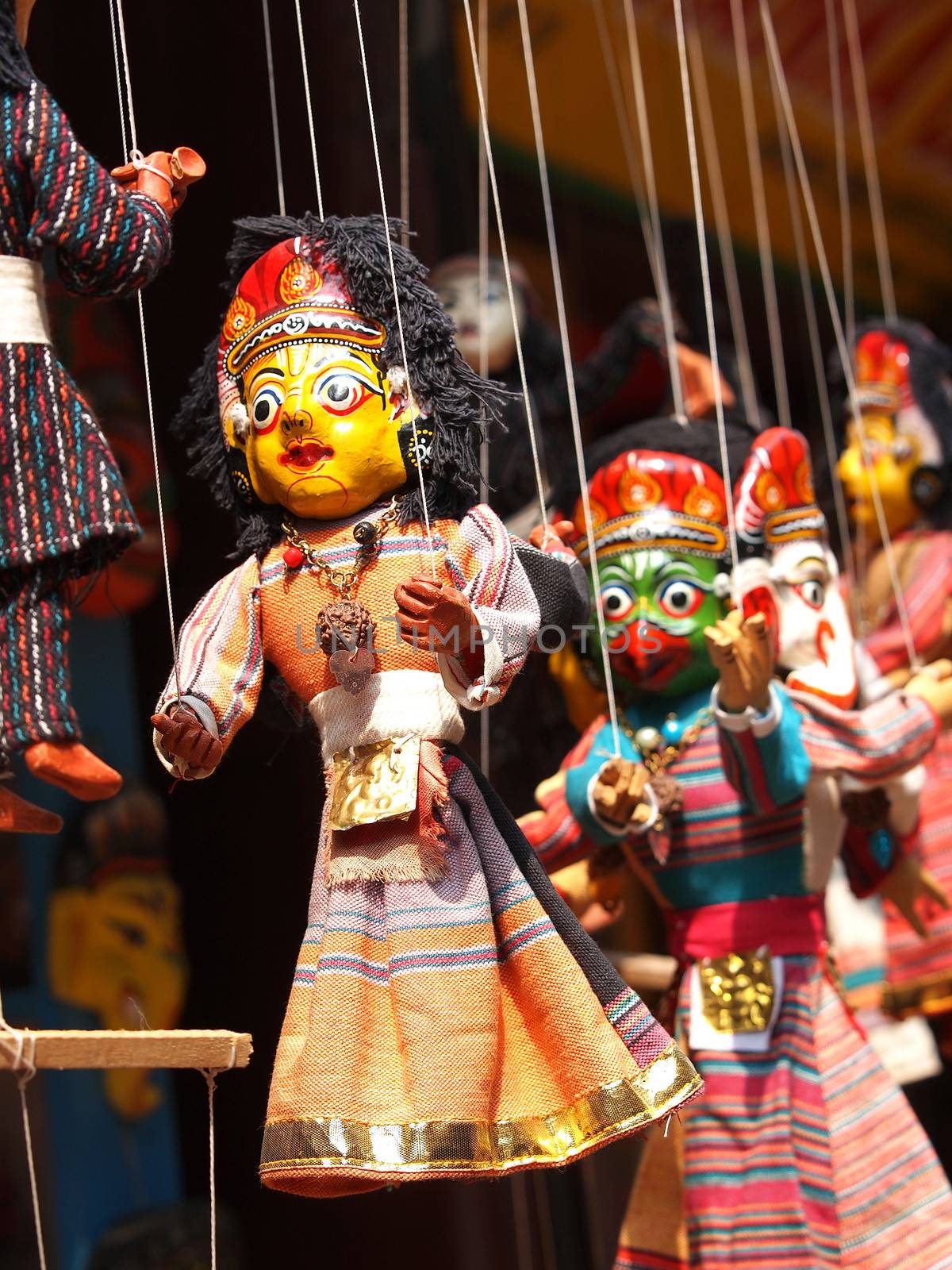 puppets on the open market in Nepal      