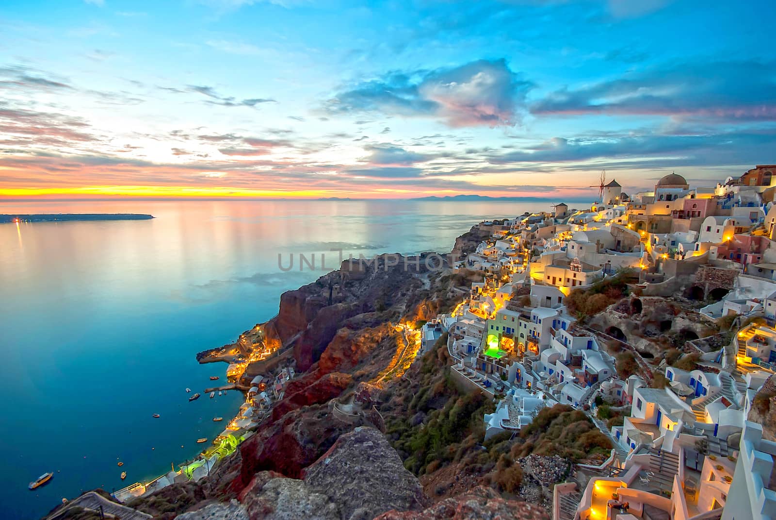 Oia Santorini Greece famous with romantic and beautiful sunsets