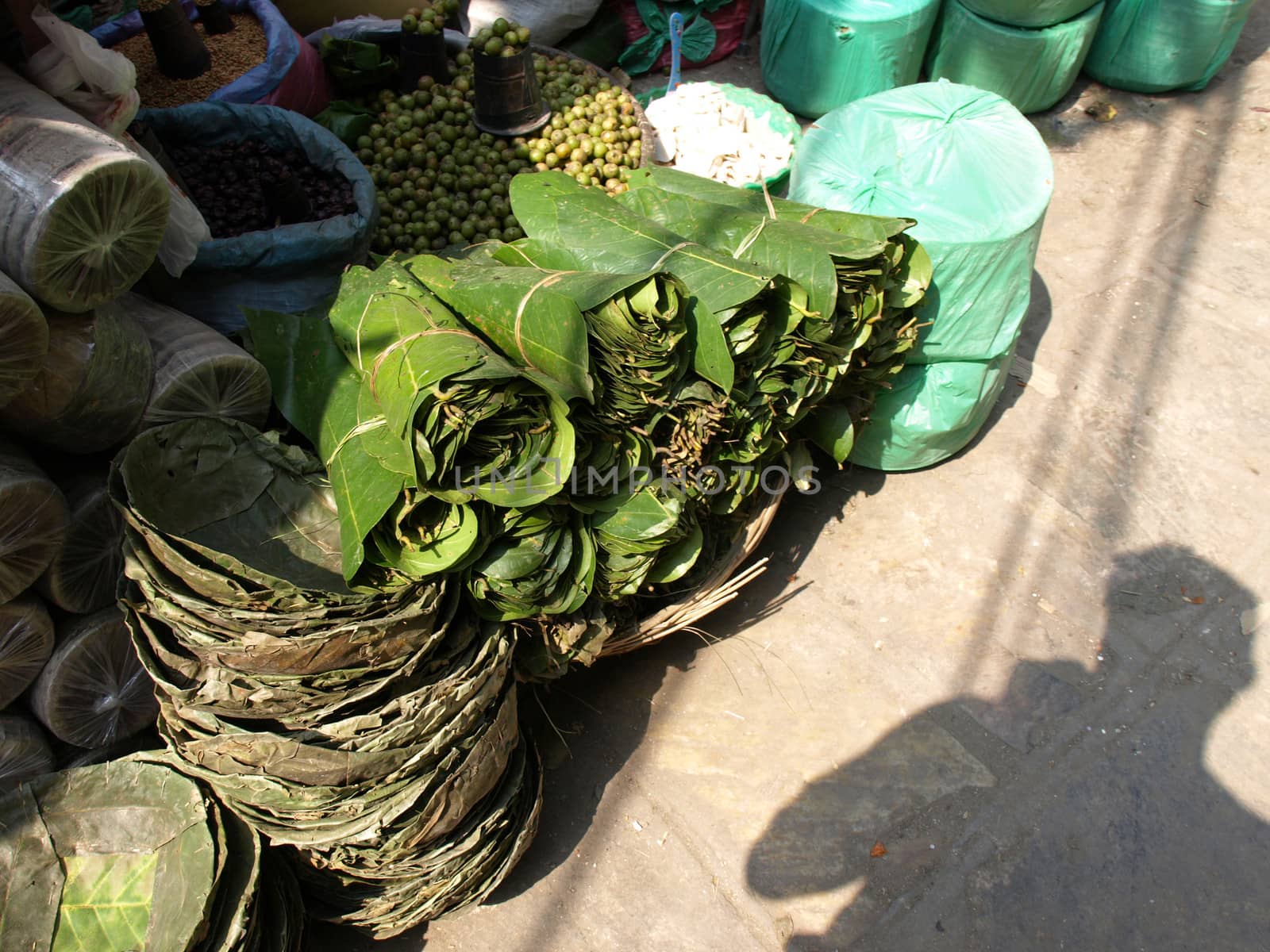 plates made of leafs for serving food in India        