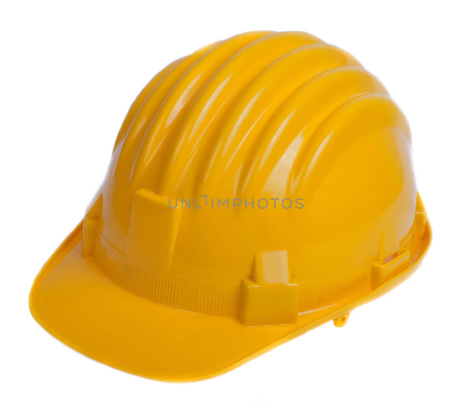 Isolated yellow helmet by mitakag