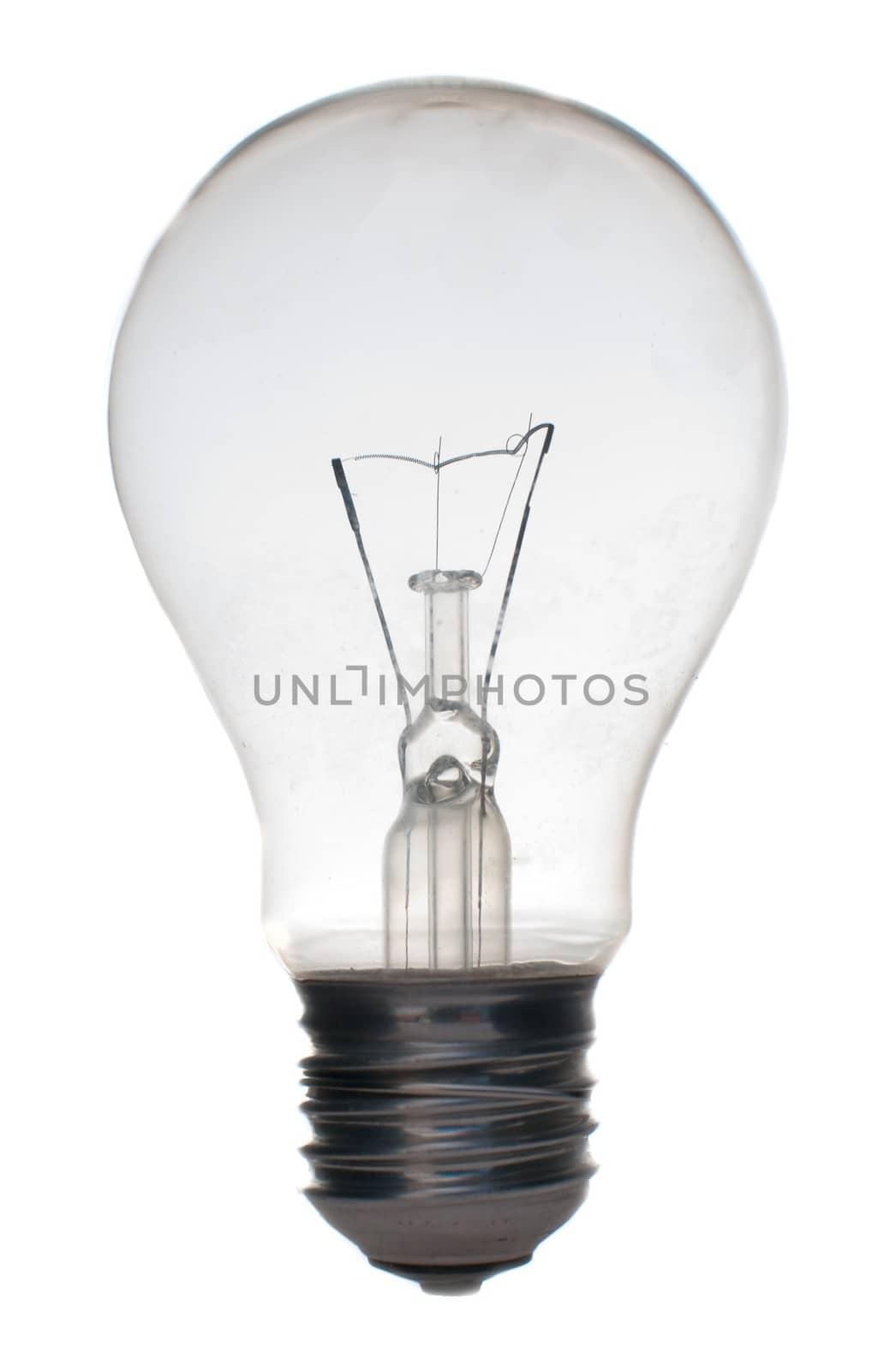 one bulb lamp isolated on a white background by mitakag