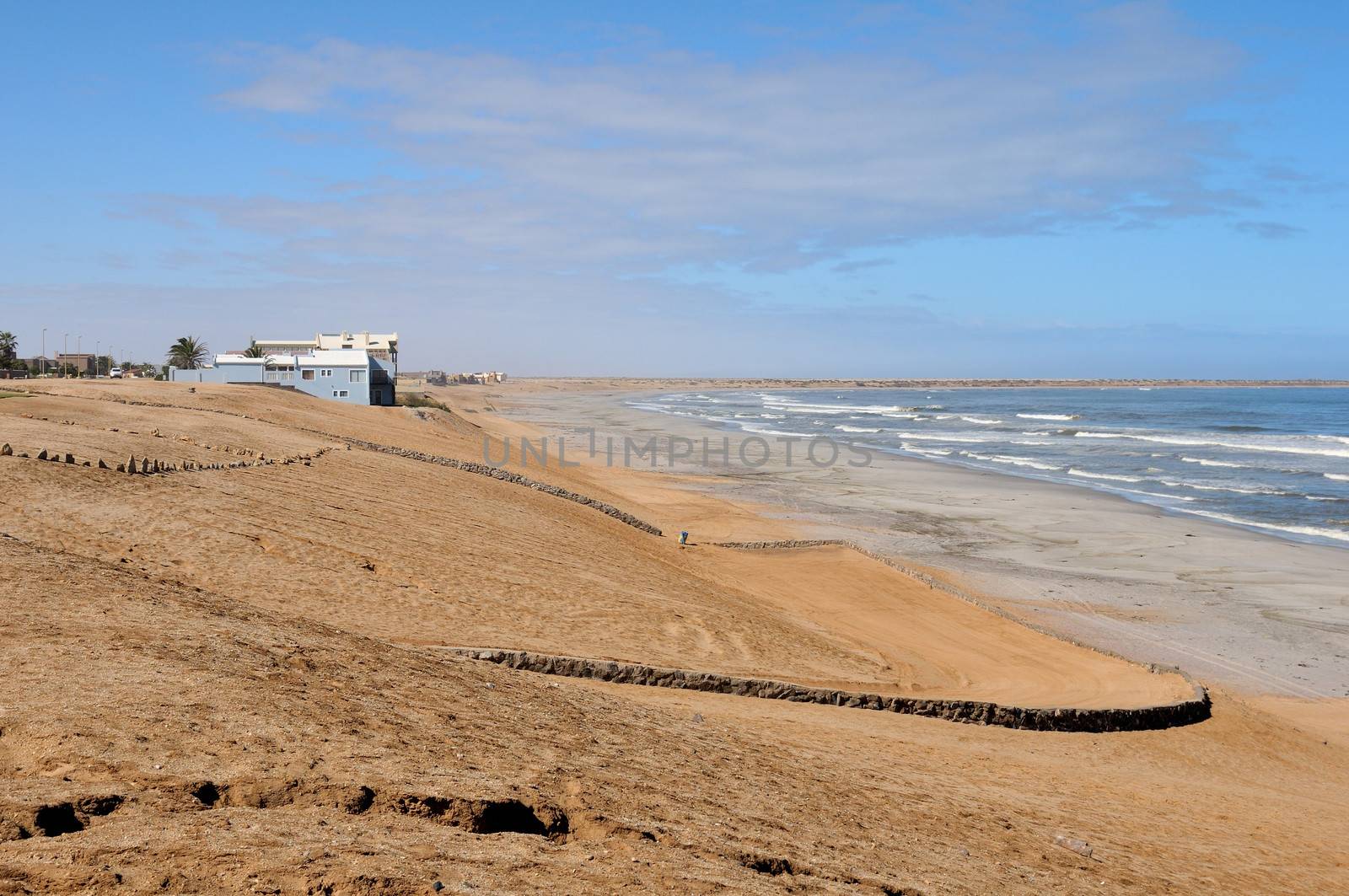 The beach front of Henties Bay in Namibia
