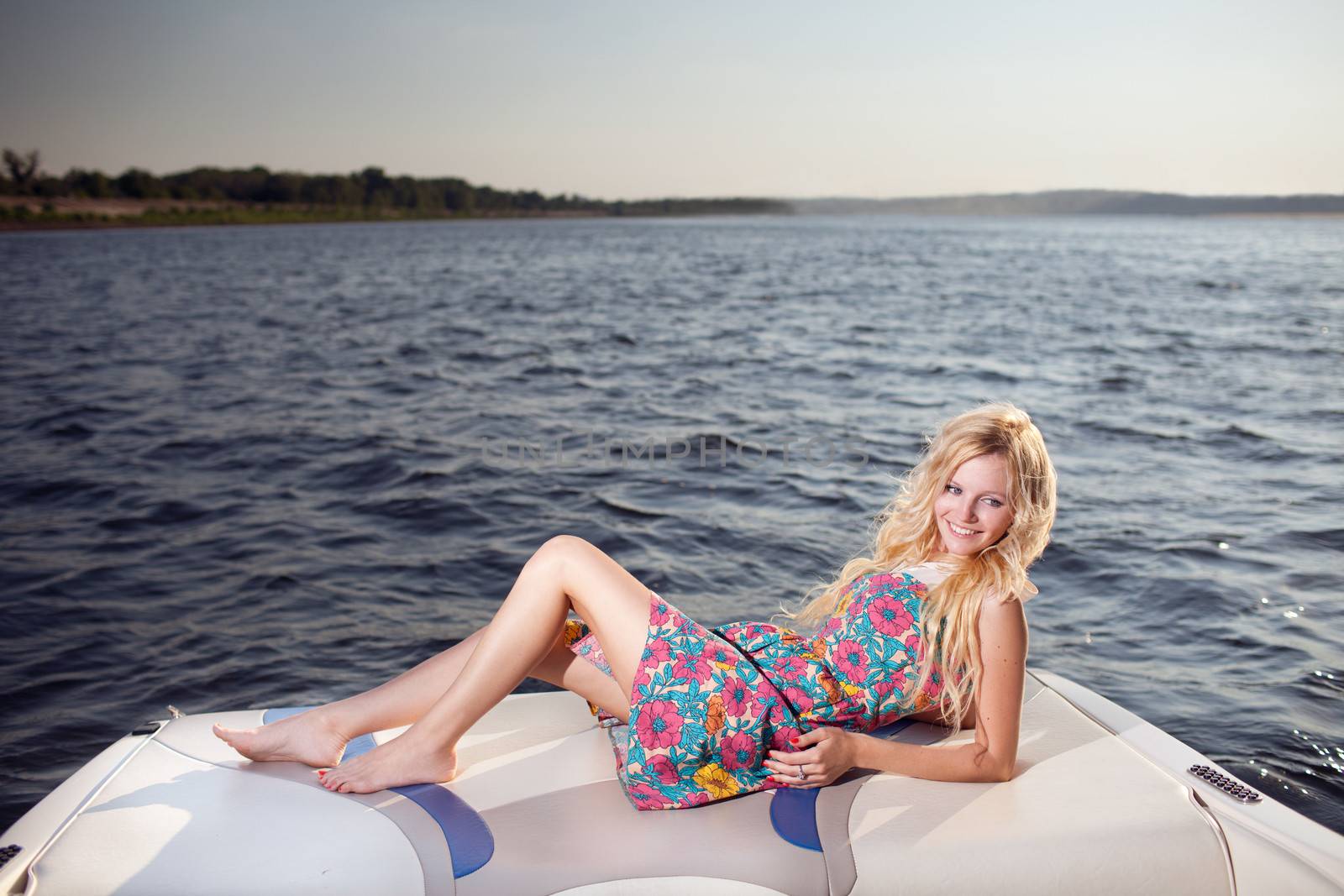 young girl on the boat by vsurkov
