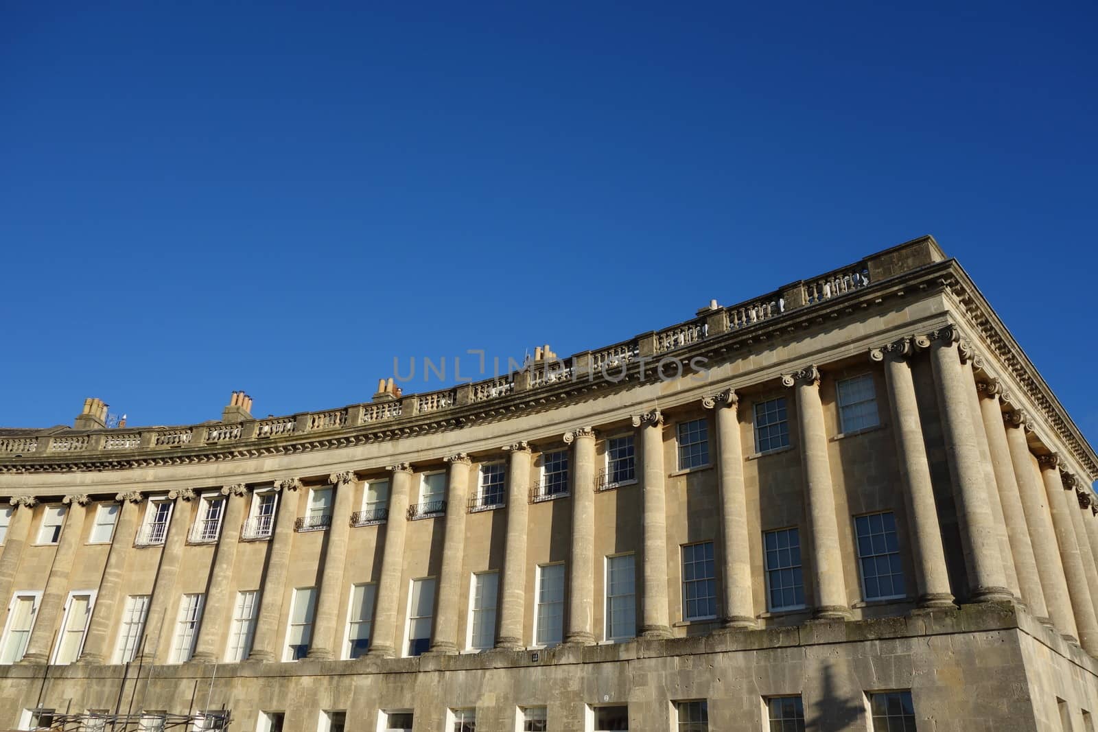 Georgian buildings forming one end of the Royal Crescent,Bath,England,UK