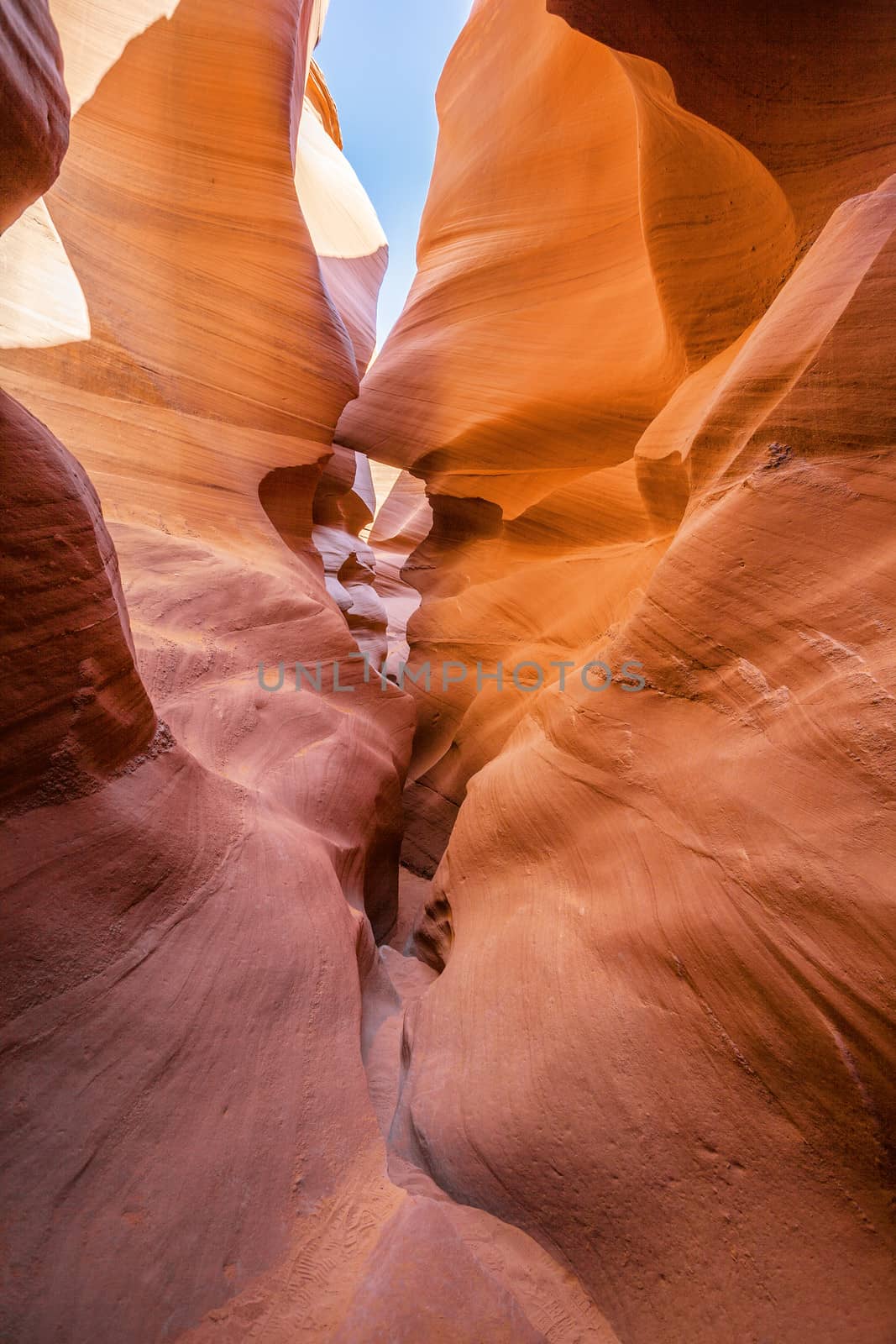 Vertical view in Antelope Canyon, usa