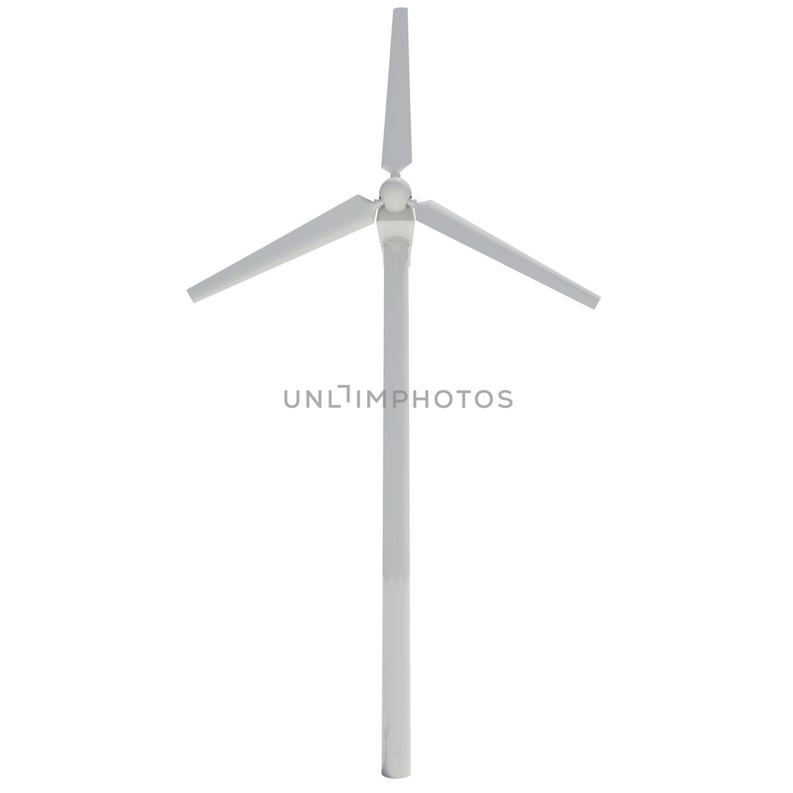 Wind turbine. Isolated render on white. Alternative energy source