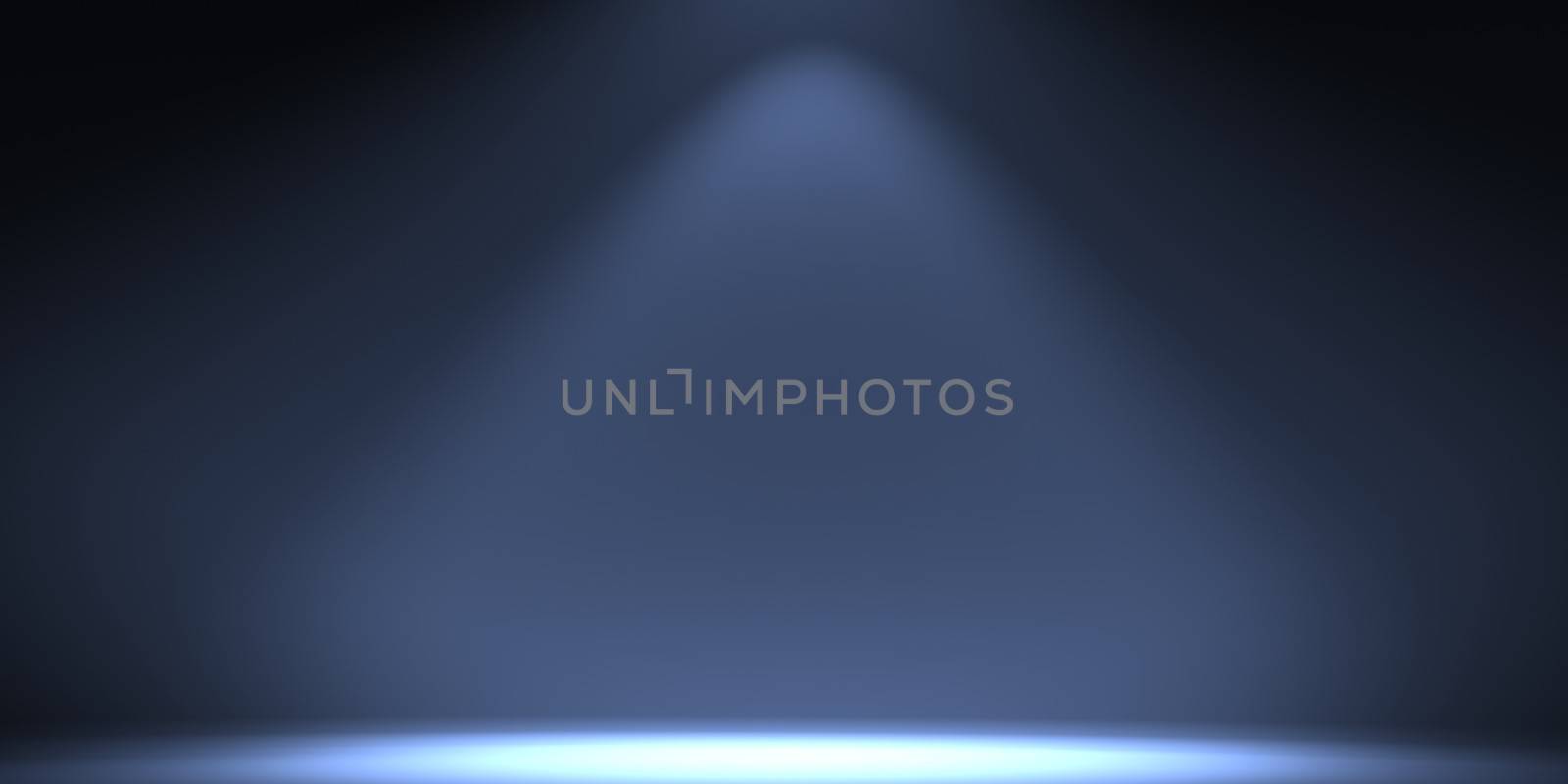 White empty photo studio of a rectangular shape. 3d Render