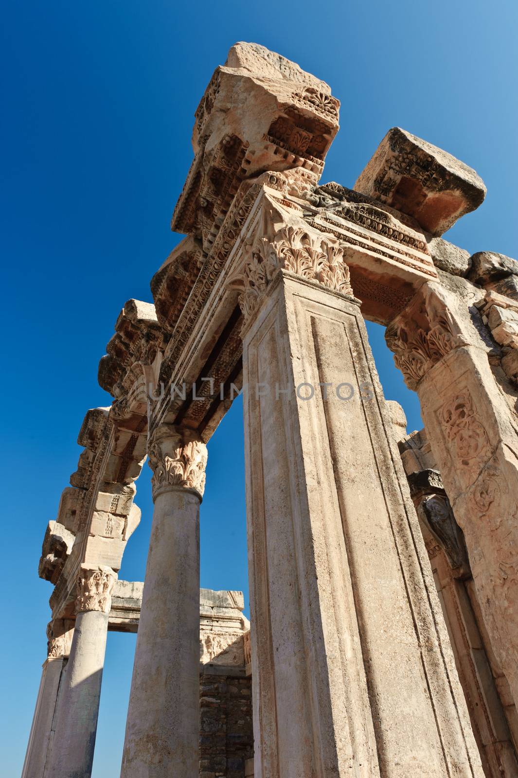 Old ruins of city building of ancient Ephesus