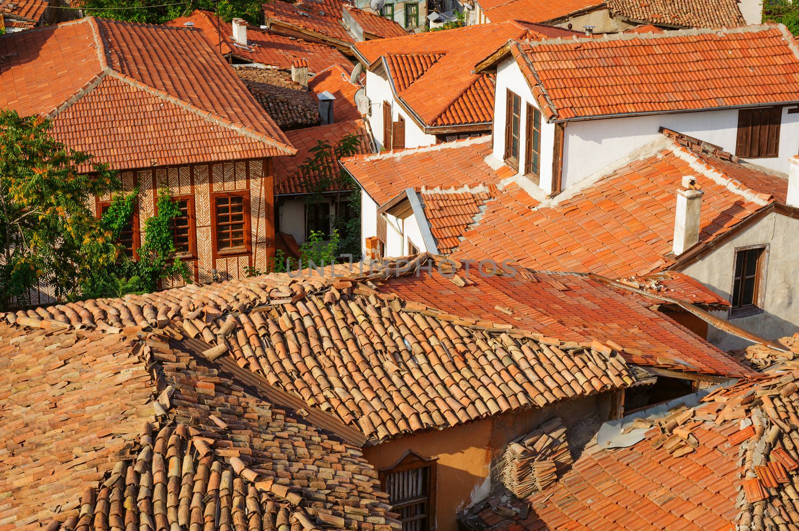 Wrecked roofs of old ankara, capital of Turkey