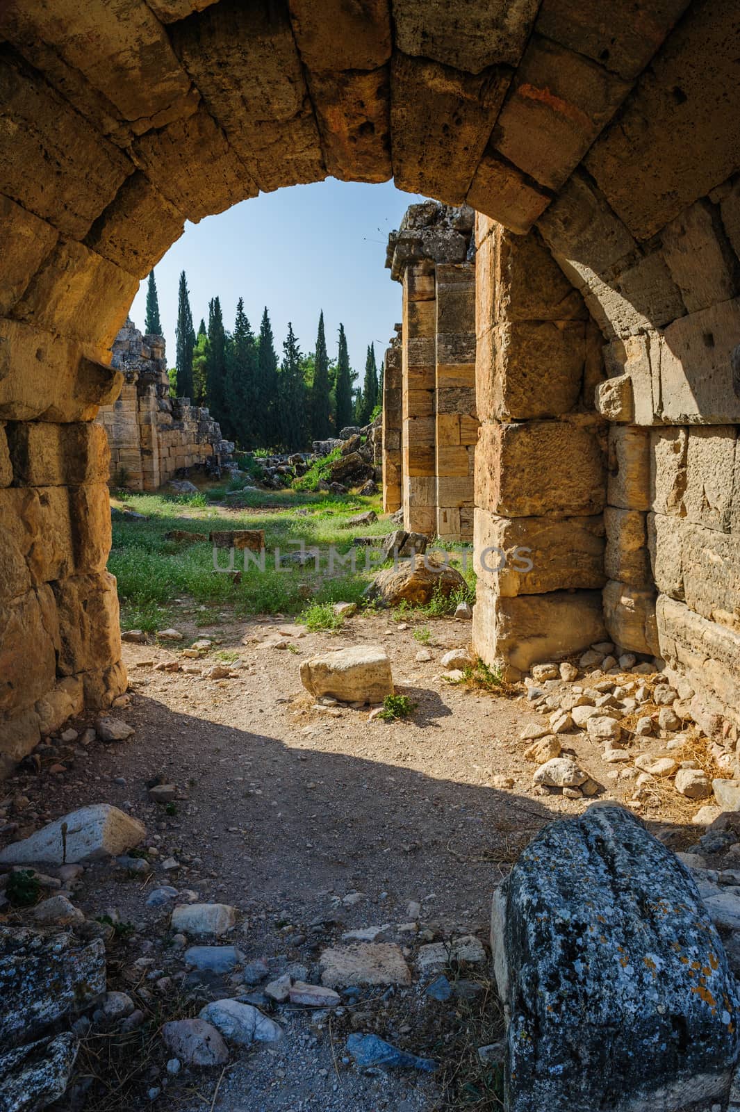 Ruins of ancient Hierapolis, now Pamukkale, Turkey