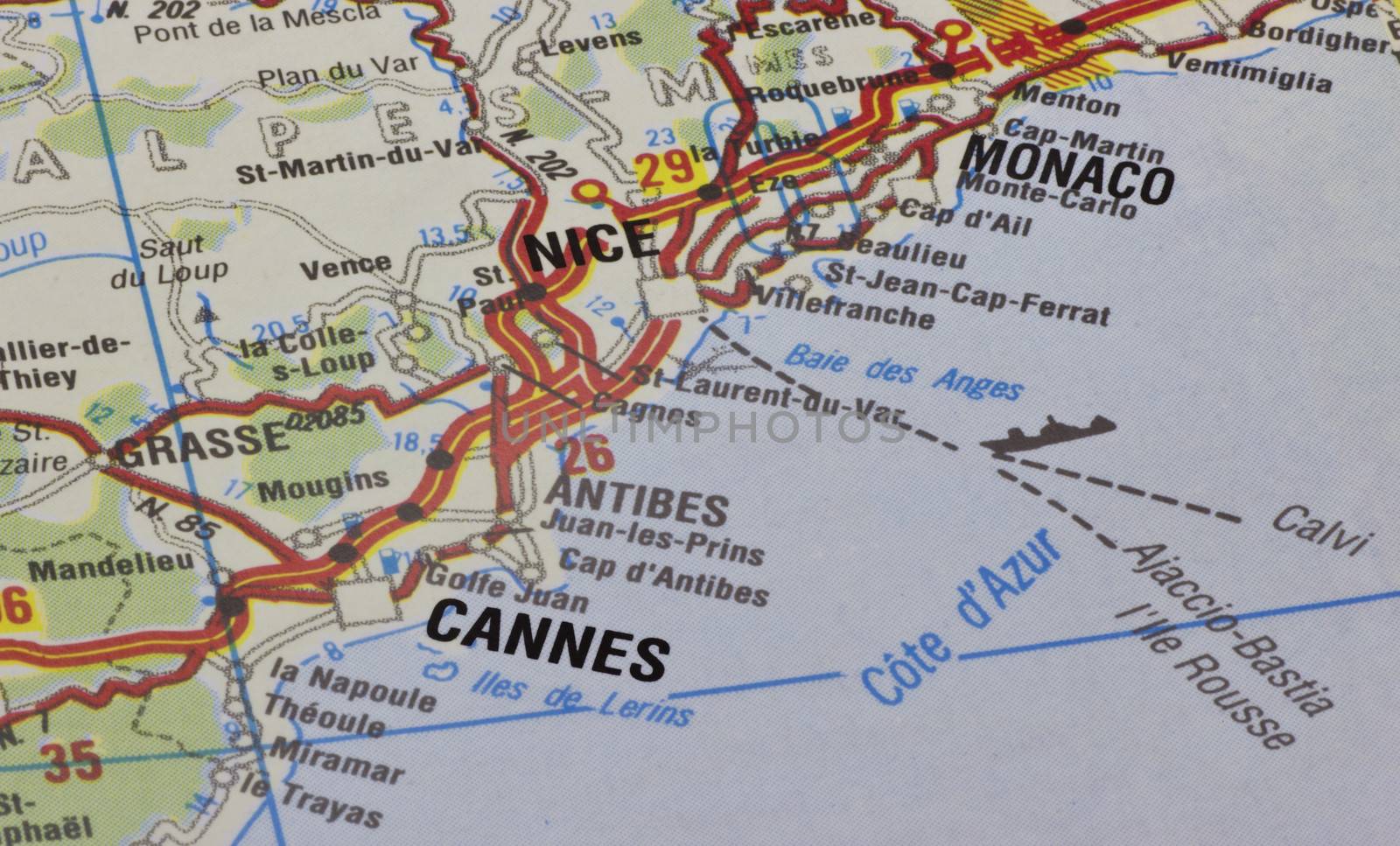 Cote d'Azur map by jurgenfr
