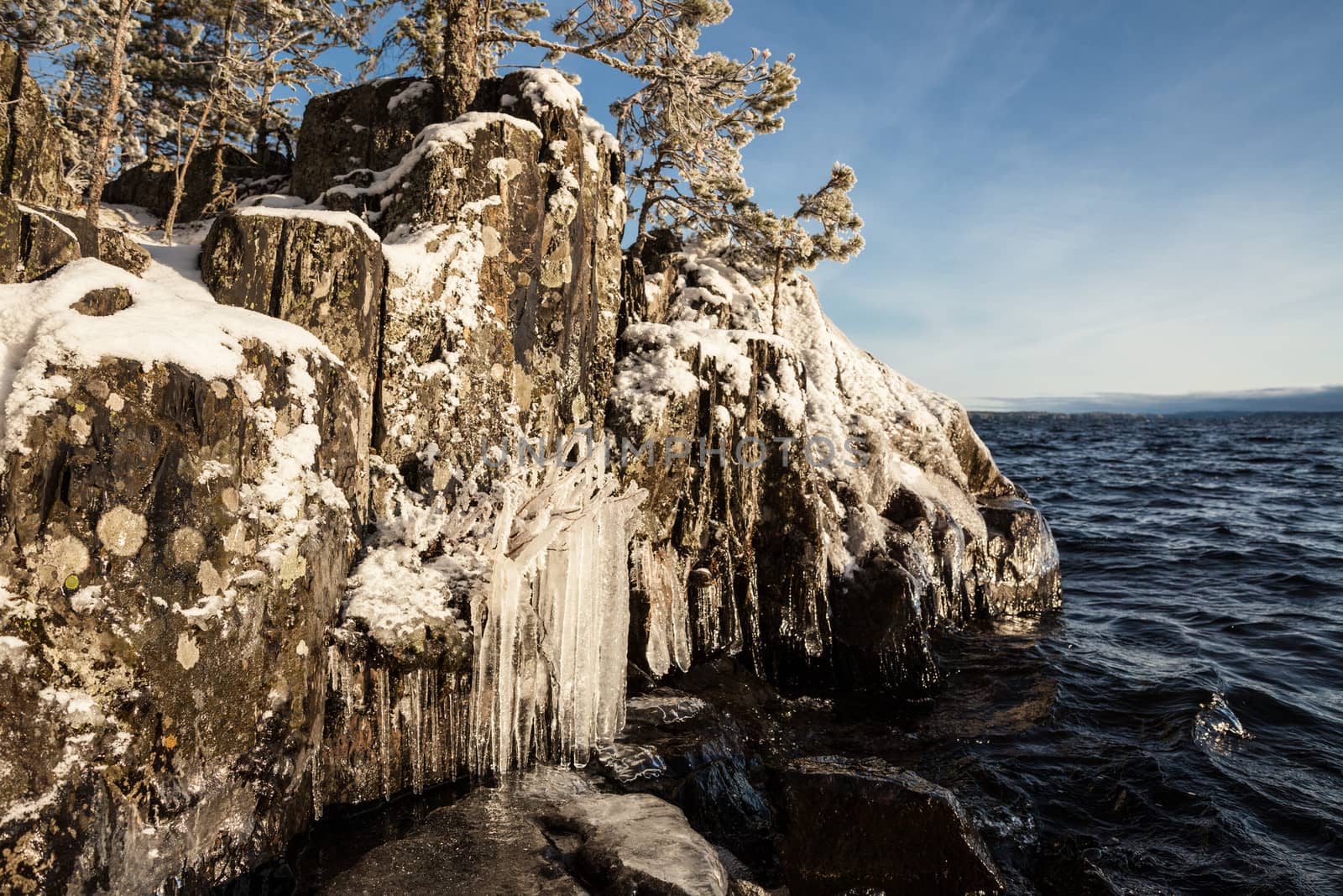 Ice rock lakefront