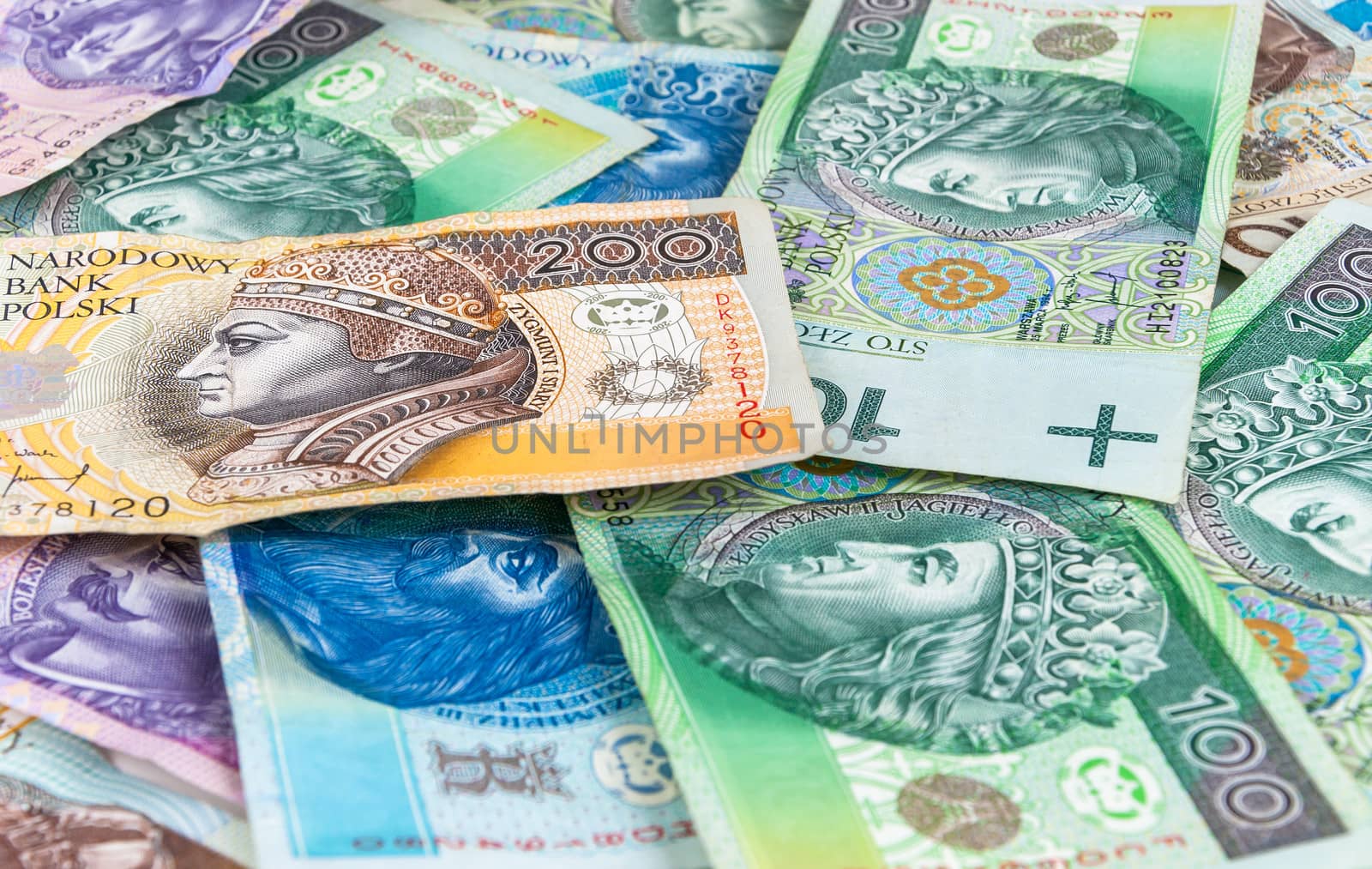 Background made of polish banknotes (polish zloty)