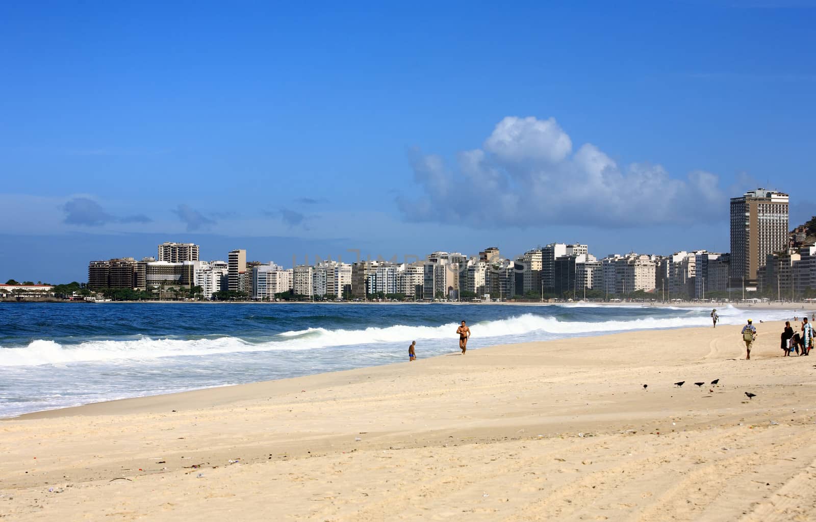 copacabana beach in rio de janeiro in brazil