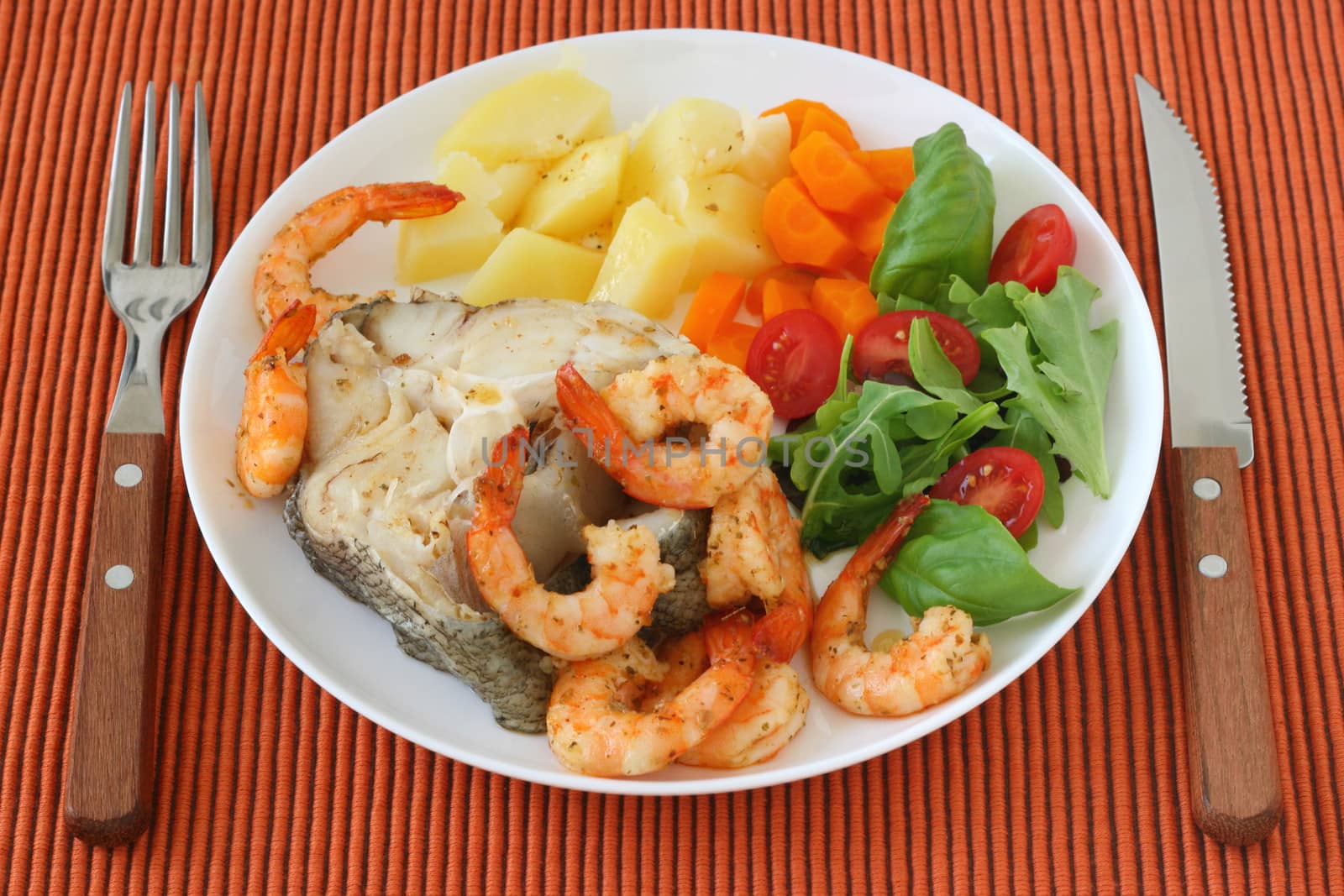 boiled fish with shrimps and potato by nataliamylova