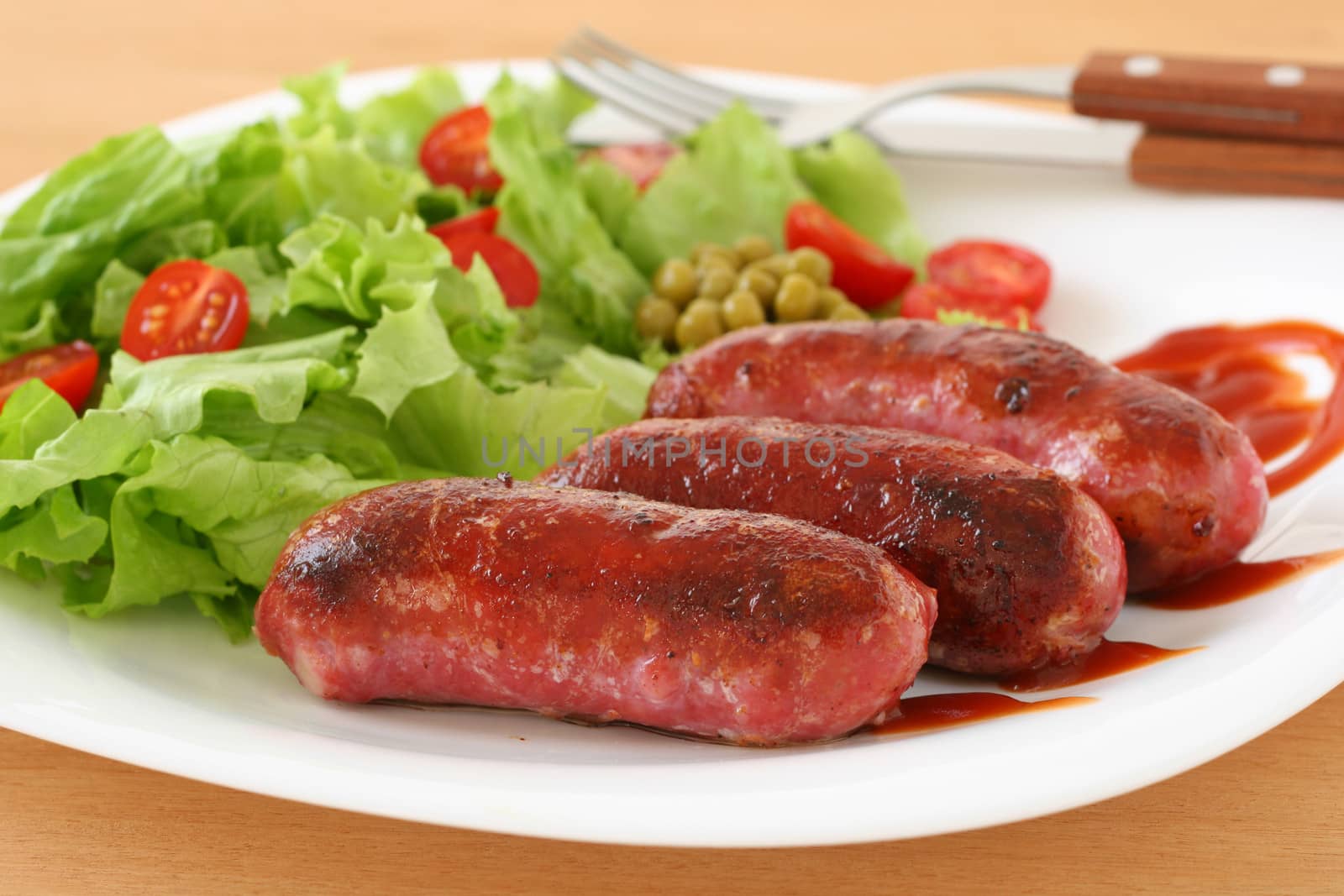 grilled sausages with salad by nataliamylova