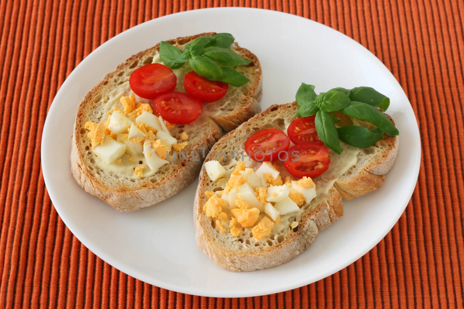 bread with cut egg