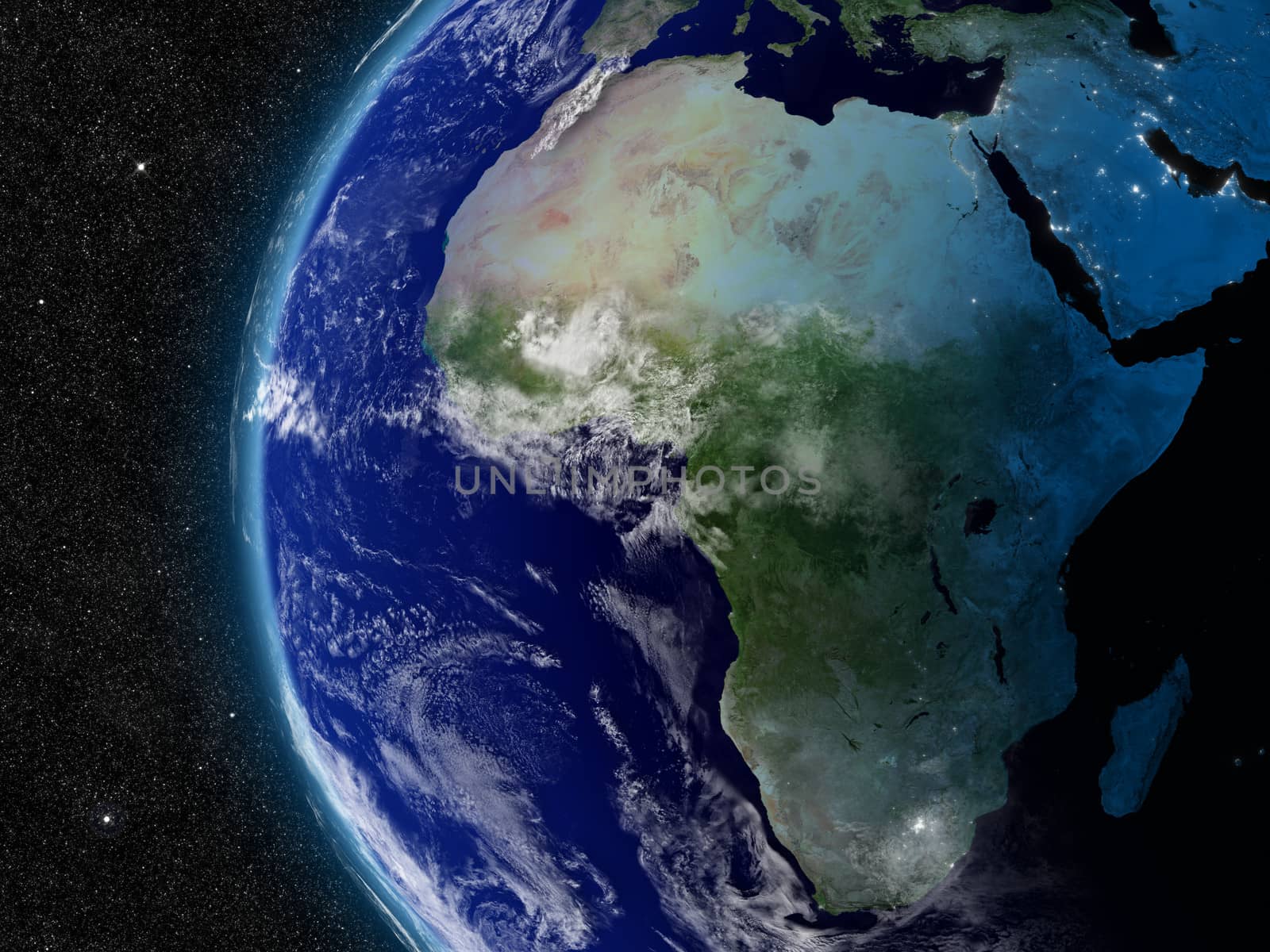 Africa from space. Elements of this image furnished by NASA.