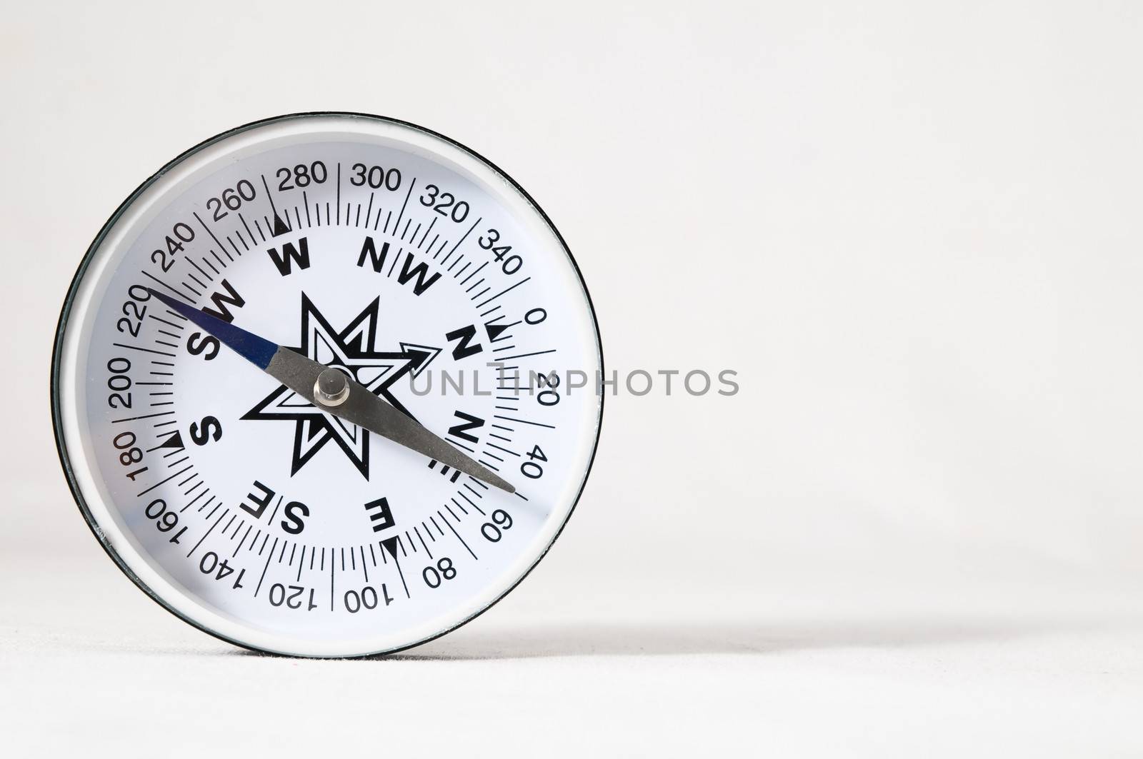 Orientation Concept - Analogic Compass on a White Background