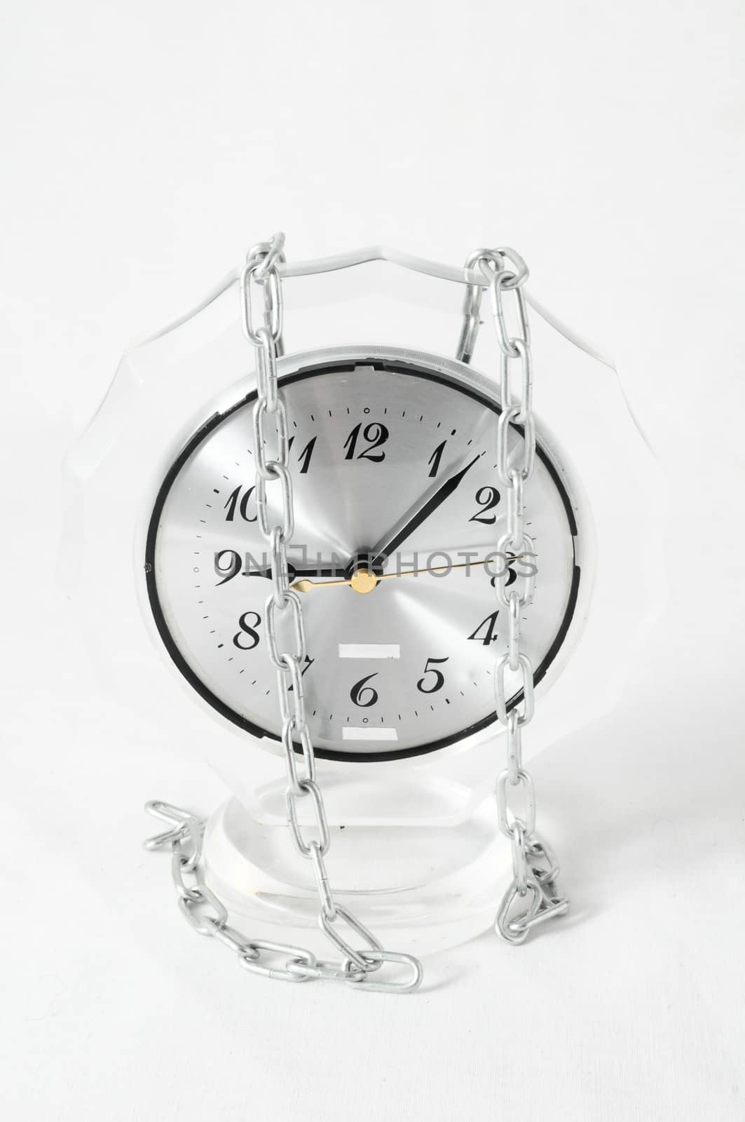 Retro Vintage Alarm Clock on a White Background