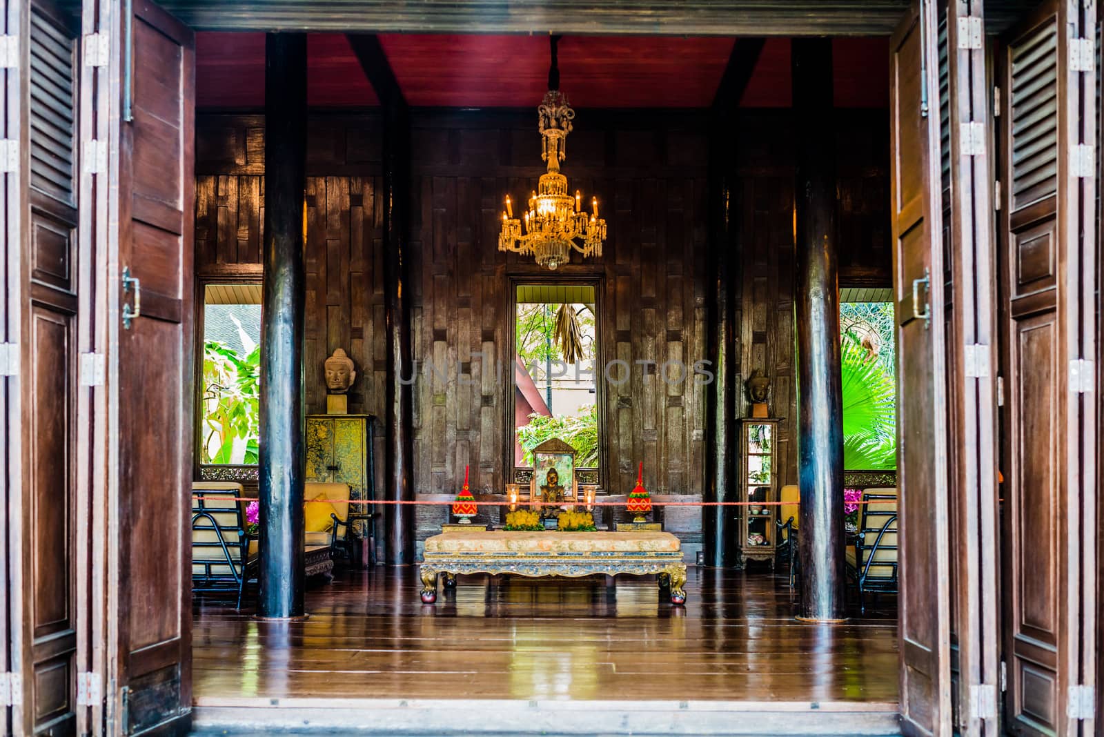 buddha altar Jim Thompson House museum bangkok thailand by PIXSTILL