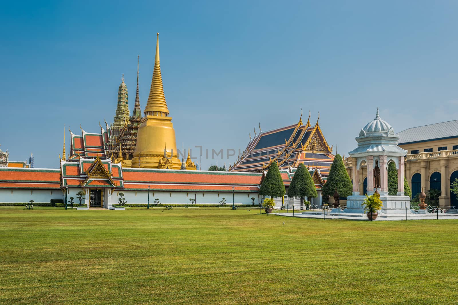 courtyard grand palace Wat Phra Kaew Bangkok Thailand by PIXSTILL