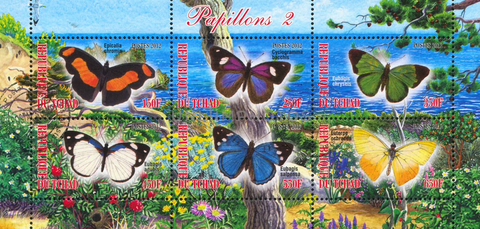 CHAD - CIRCA 2012: stamp printed by Chad, shows butterfly, circa 2012