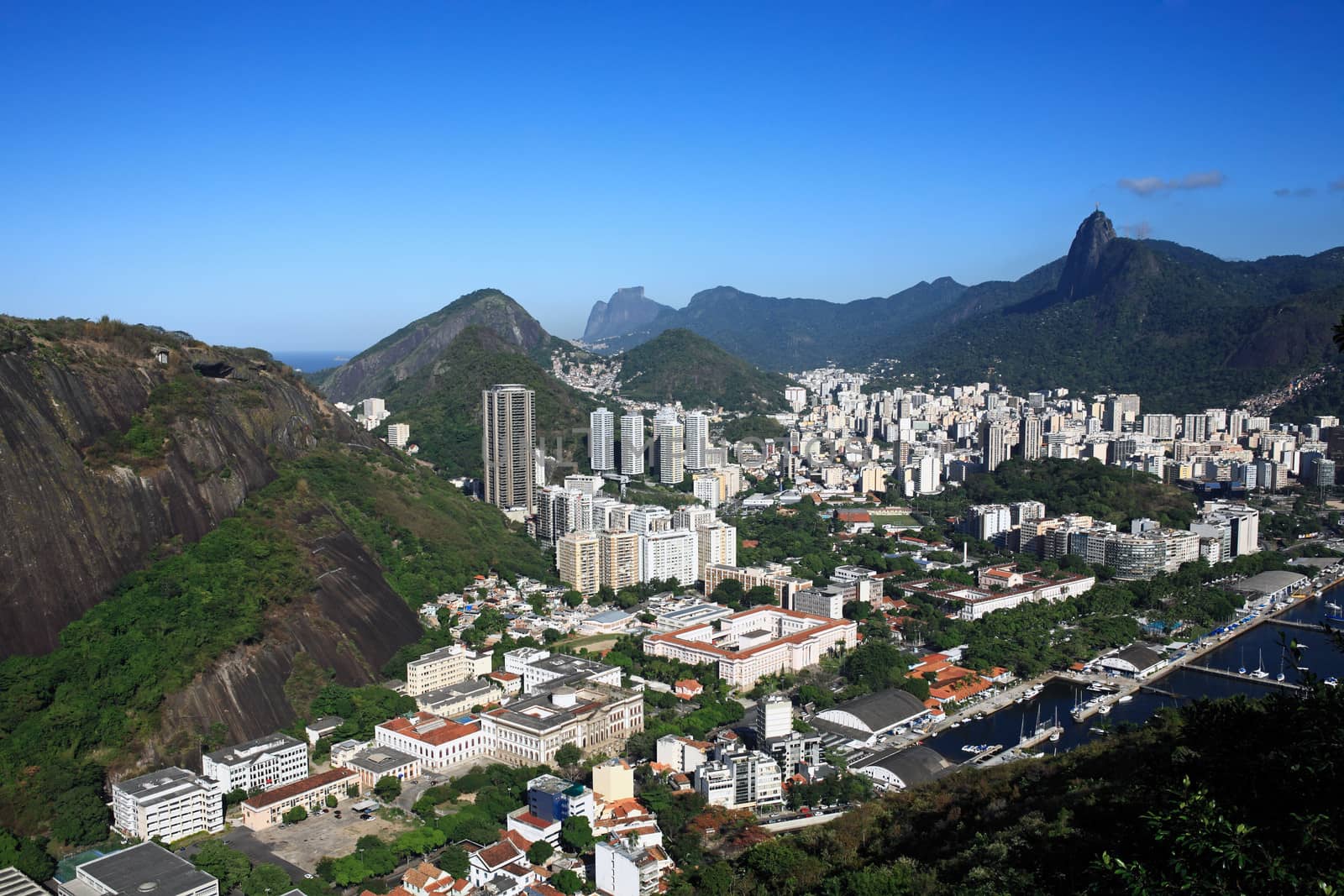 aerial view of botafogo from the sugar loaf in rio de janeiro brazil