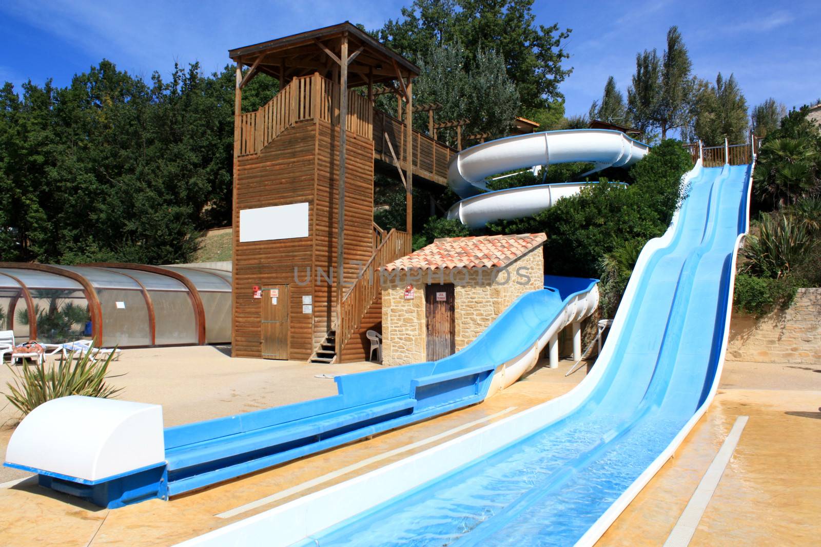 Slide and Swimming pool