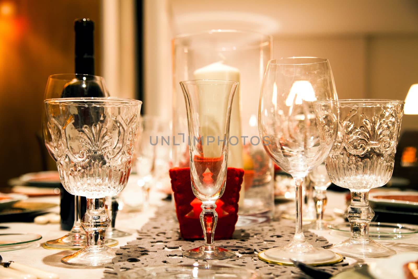 Fine table setting at home by Caracarafoto