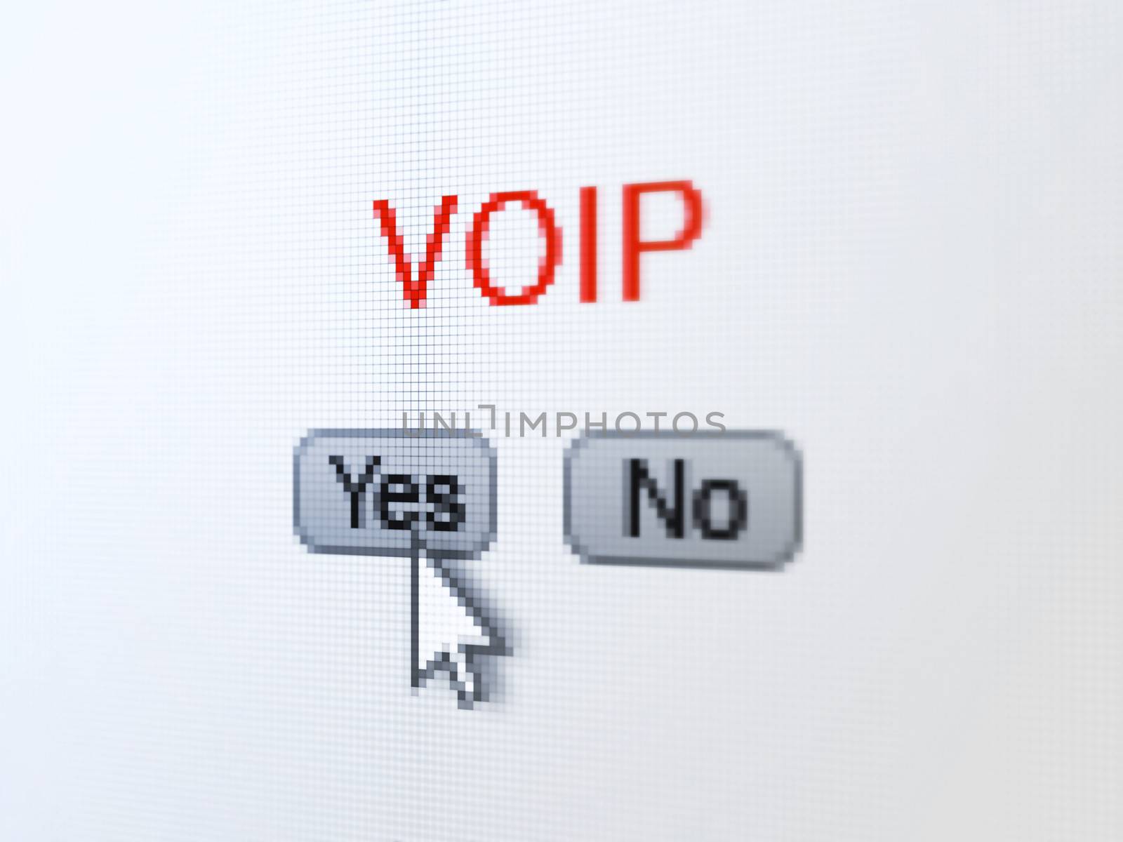 Web design concept: VOIP on digital computer screen by maxkabakov