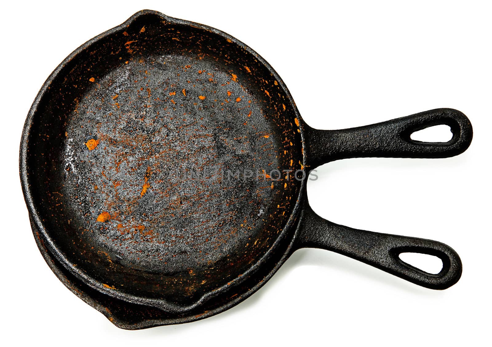 Set of Two Rusty Cast Iron Skillets by duplass