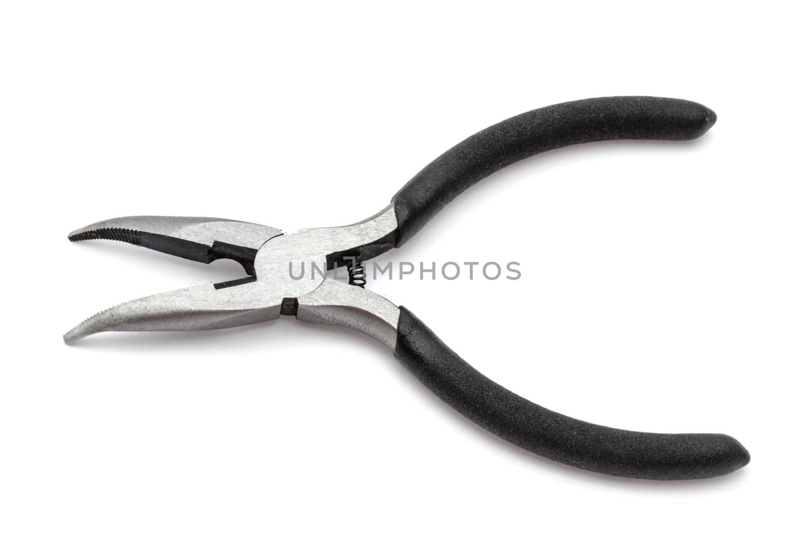 Black pliers isolated on white background 