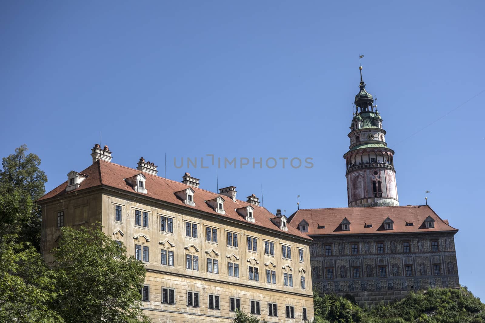 Cesky Krumlov Castle closeup,Prague,Czech