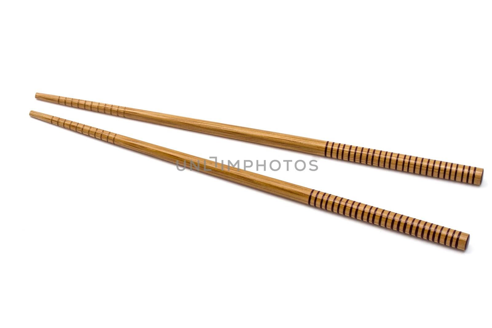 Wood chopsticks isolated on white background 