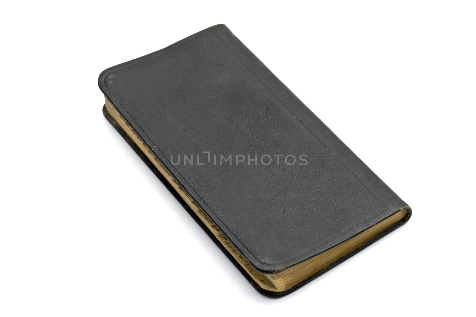 Black notebook isolated on white background