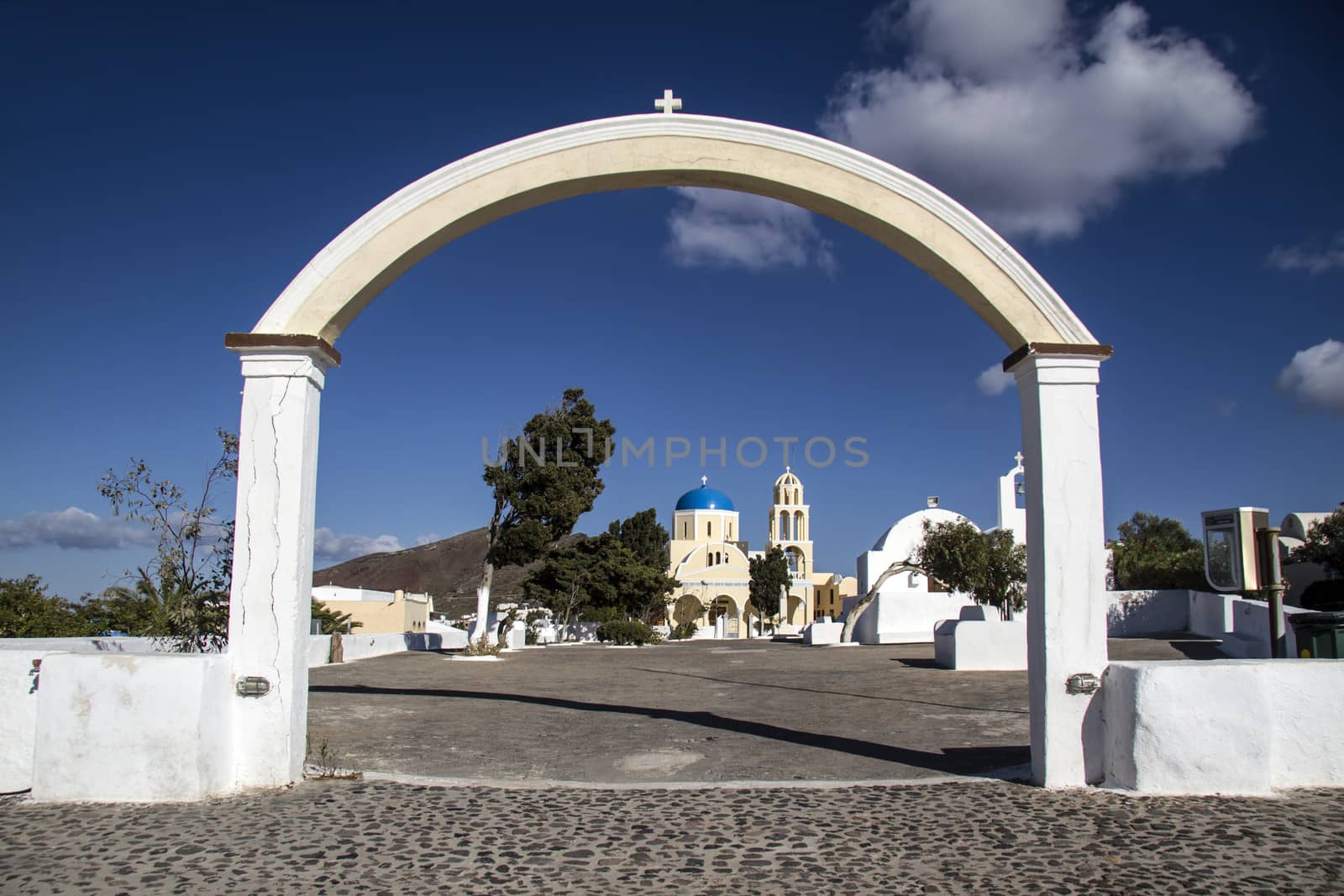 classical church on santorini island, greece 