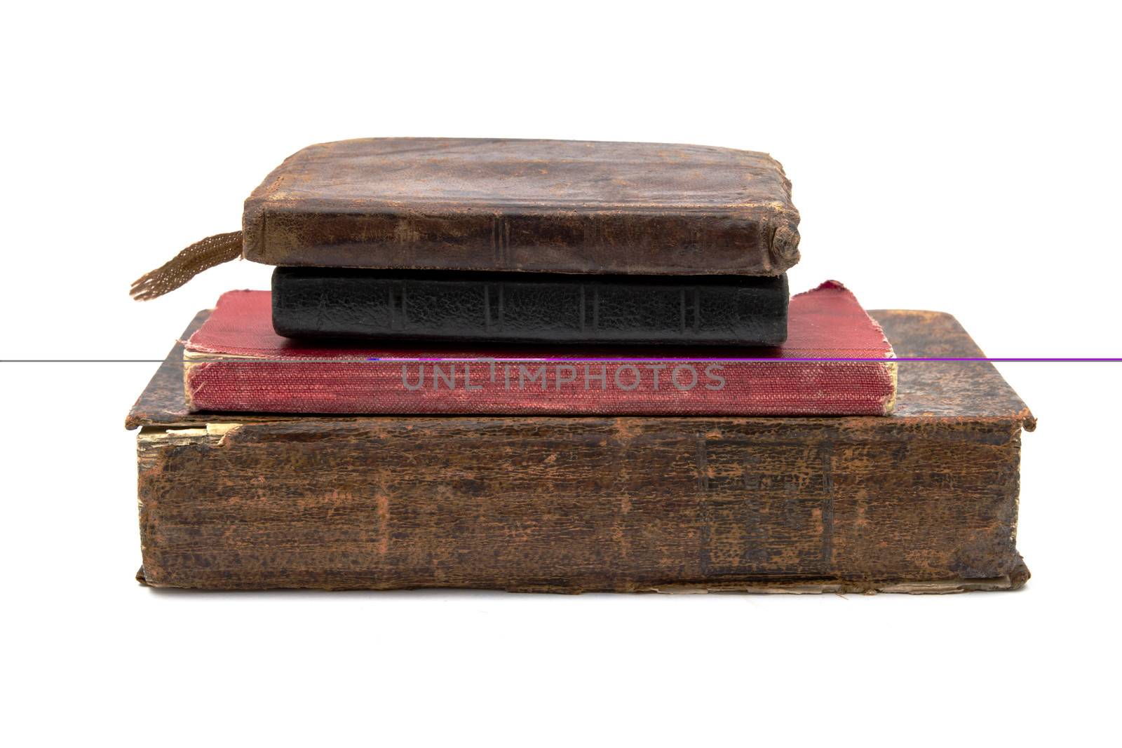 Old books isolated on white background 