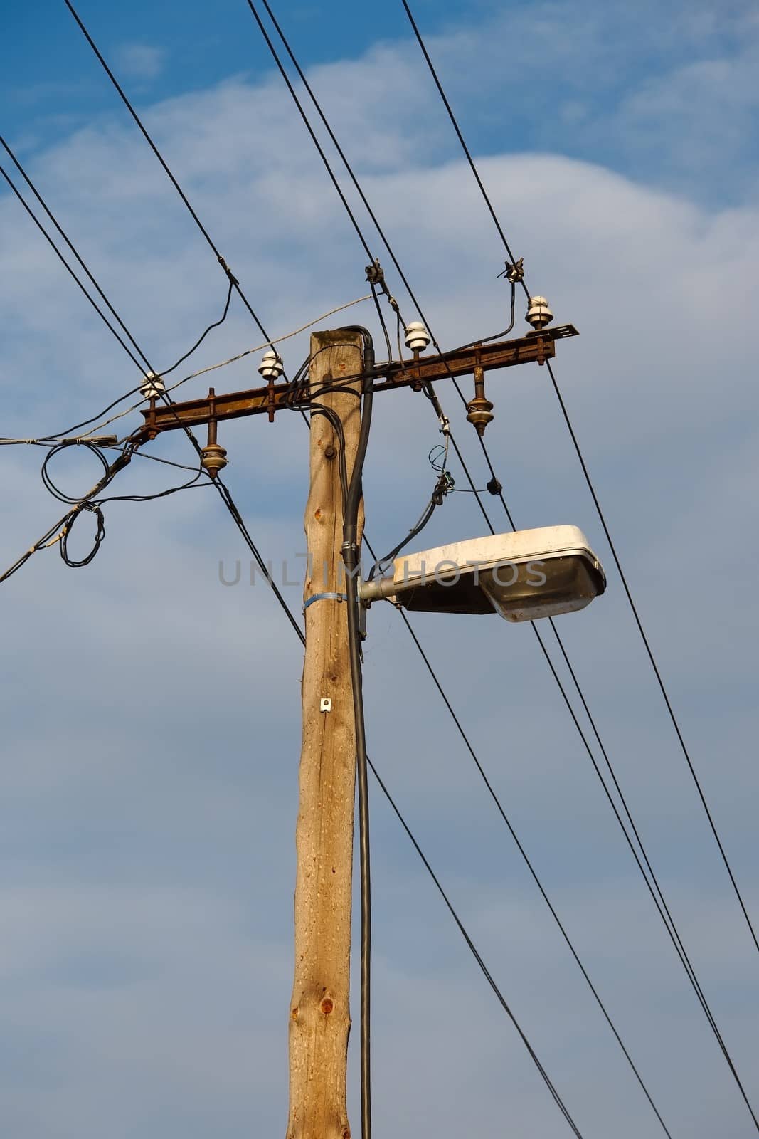 Many cables of electric lines