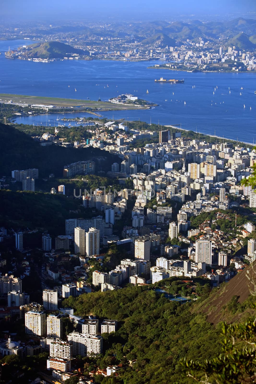 aerial view of flamengo in rio de janeiro brazil