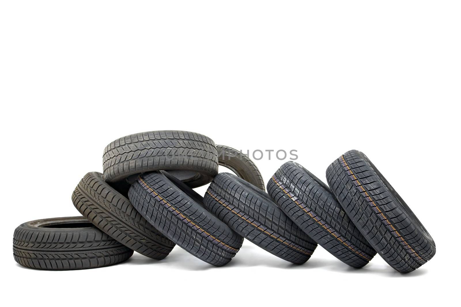 A set of new winter tyres