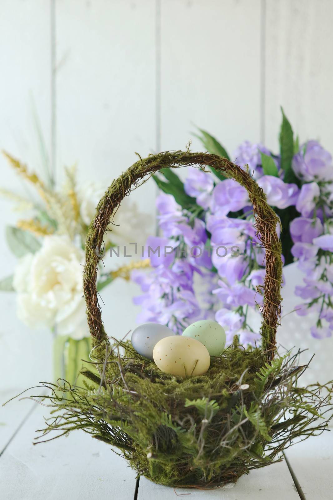 Easter Holiday Themed Still Life Scene in Natural Light by tobkatrina