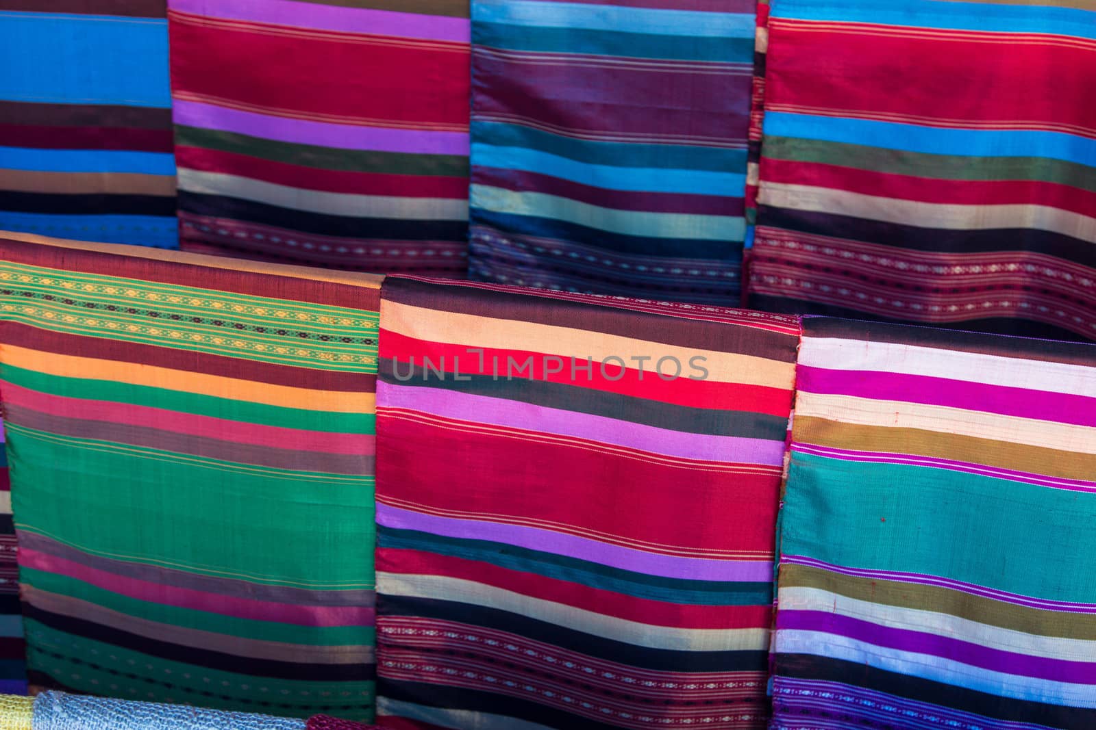 Fabrics found in a market at Luang Prabang, Lao