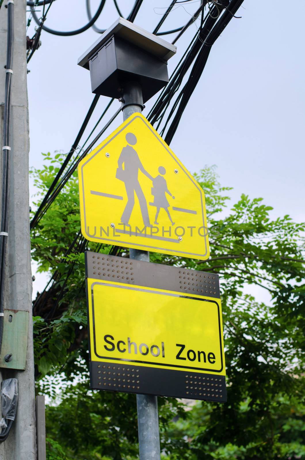 School warning sign  by siraanamwong