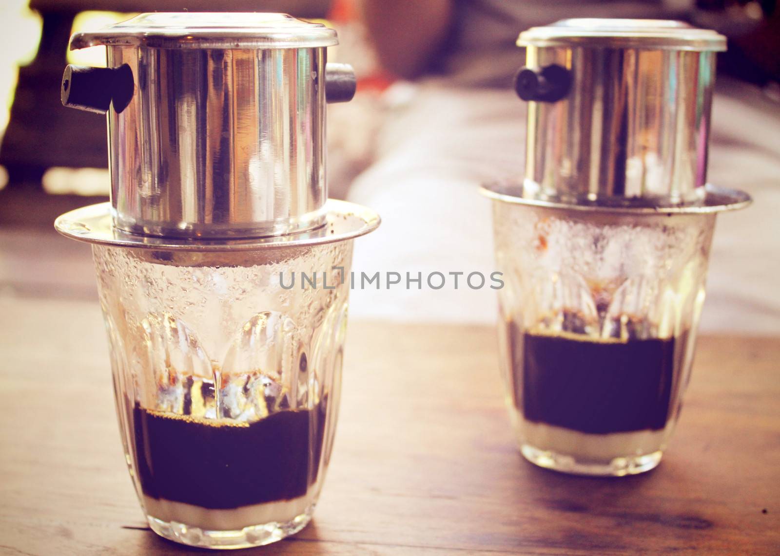 Coffee dripping in vietnamese style, retro filter effect by nuchylee