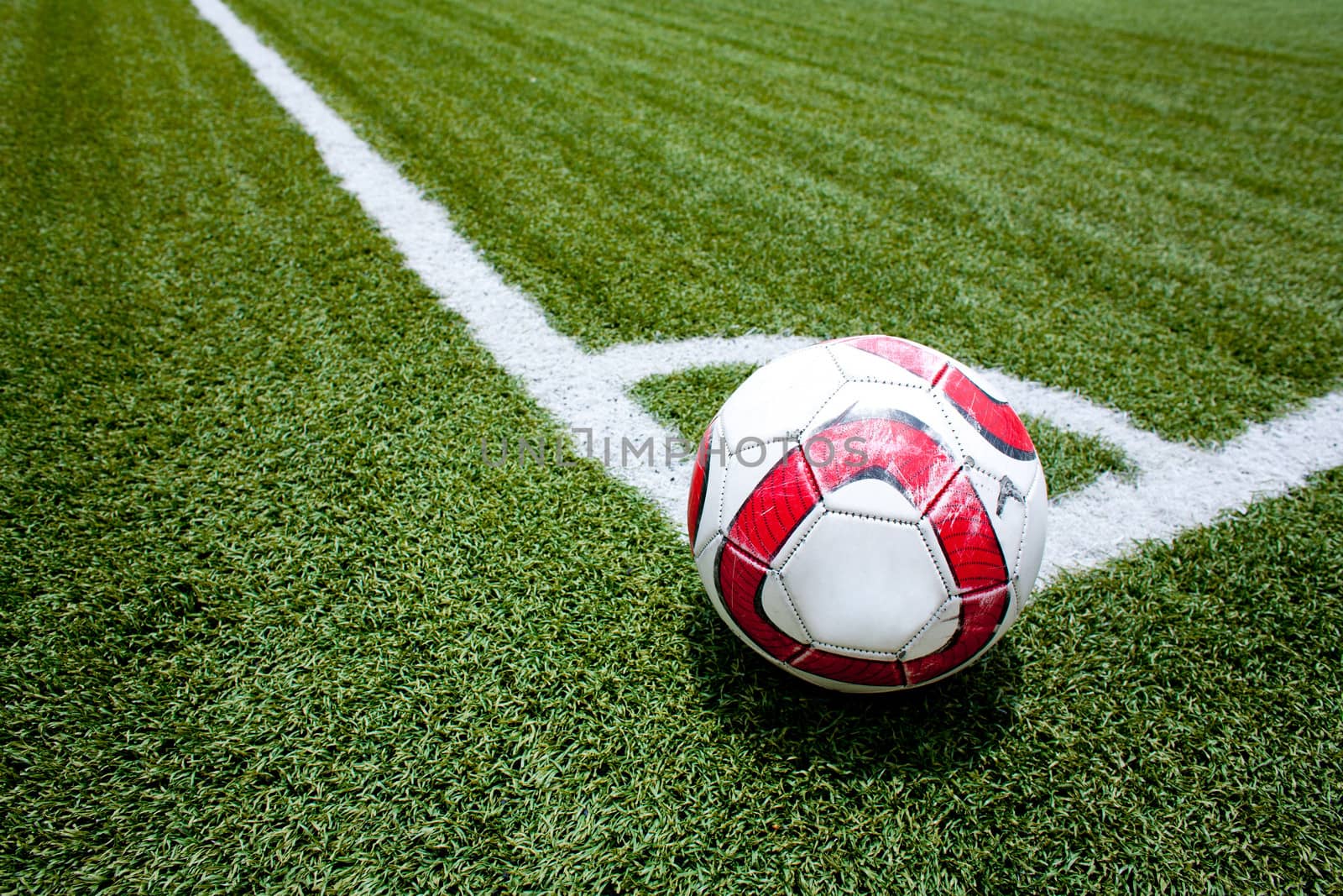 Soccer ball on the field corner by 2nix